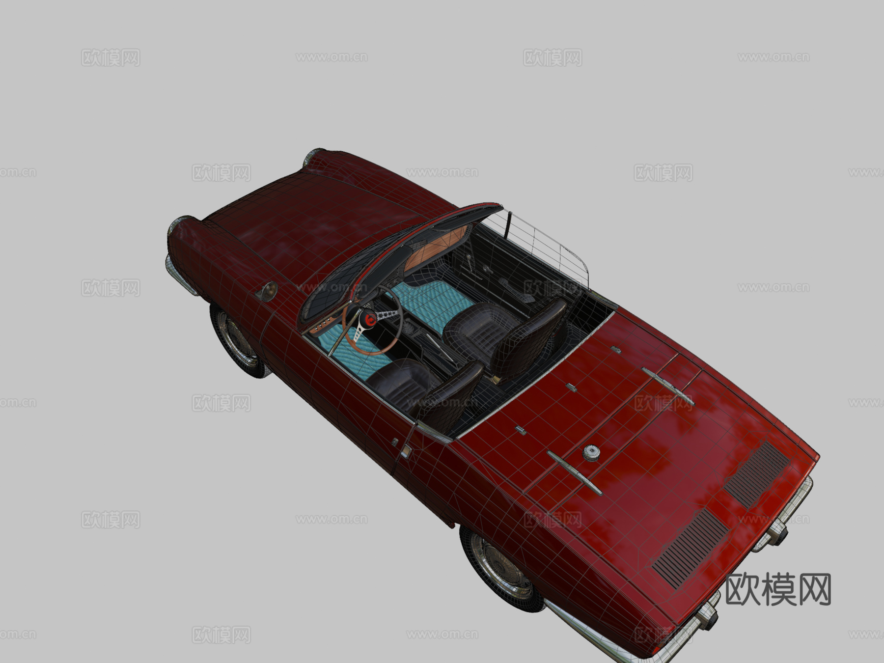 菲亚特 850 蜘蛛3d模型下载（渲染图2）