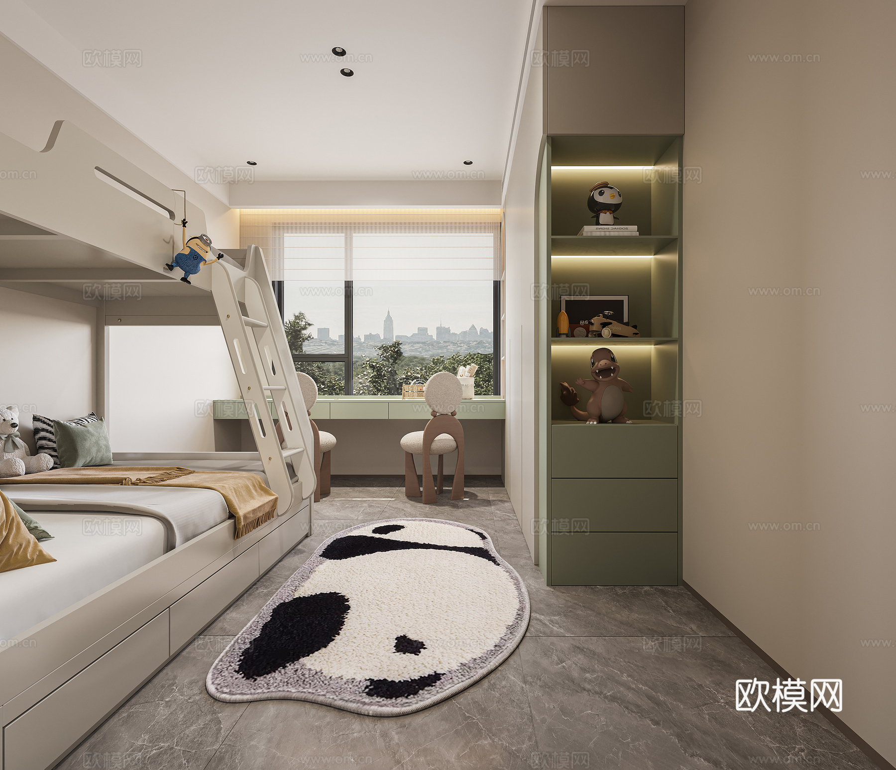 现代儿童房3d模型