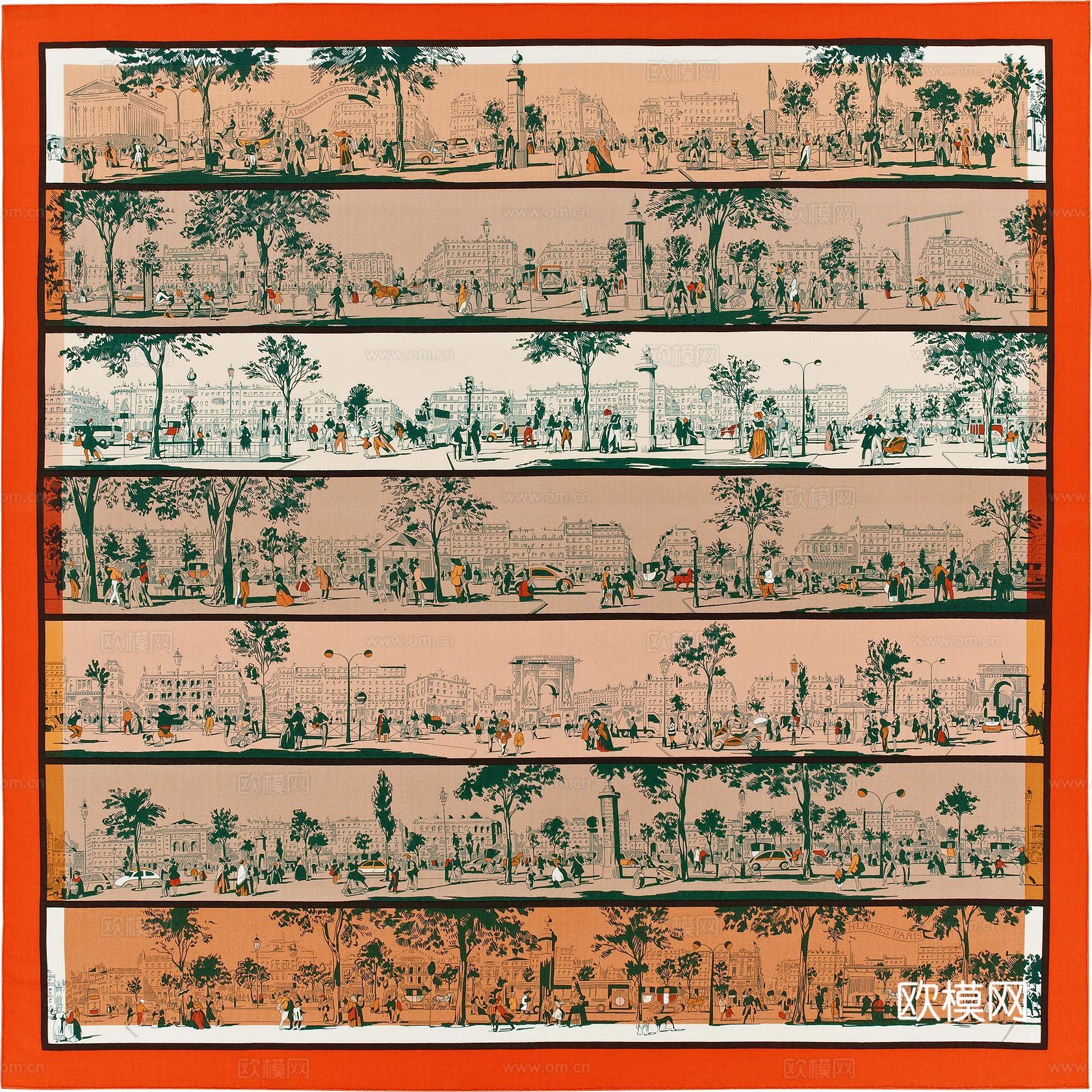 国外高端丝巾面料印花图案231下载