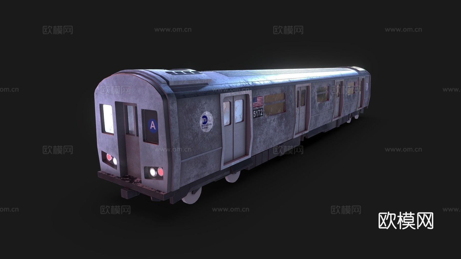 纽约市地铁车厢 R142型3d模型下载（渲染图1）