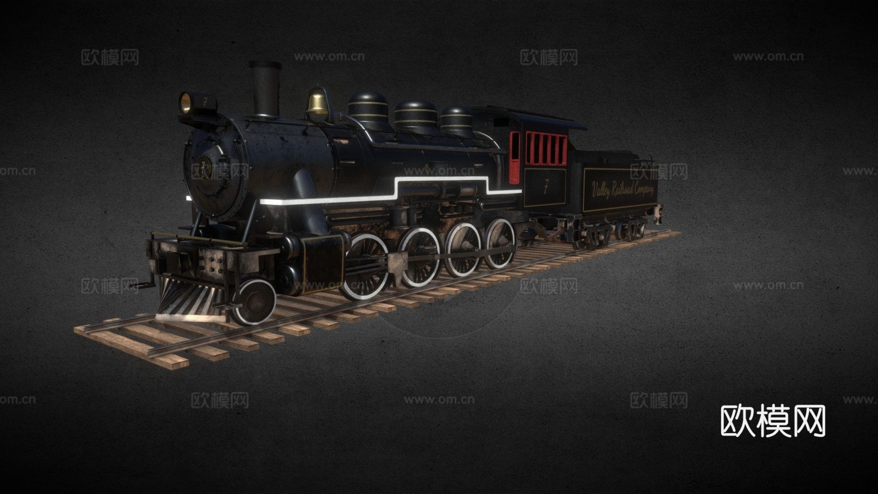蒸汽火车3d模型下载（渲染图1）