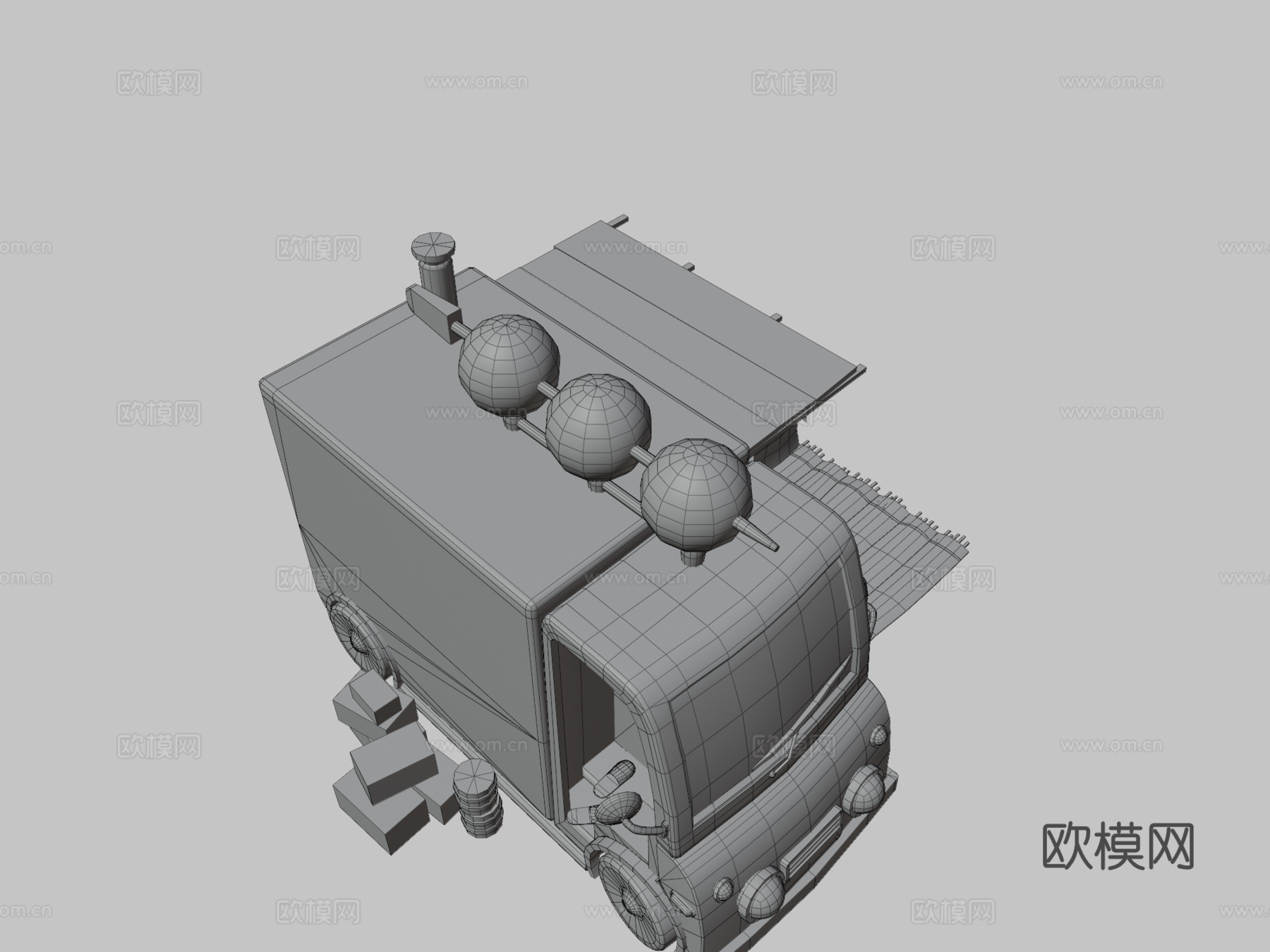 日本餐车3d模型下载（渲染图3）