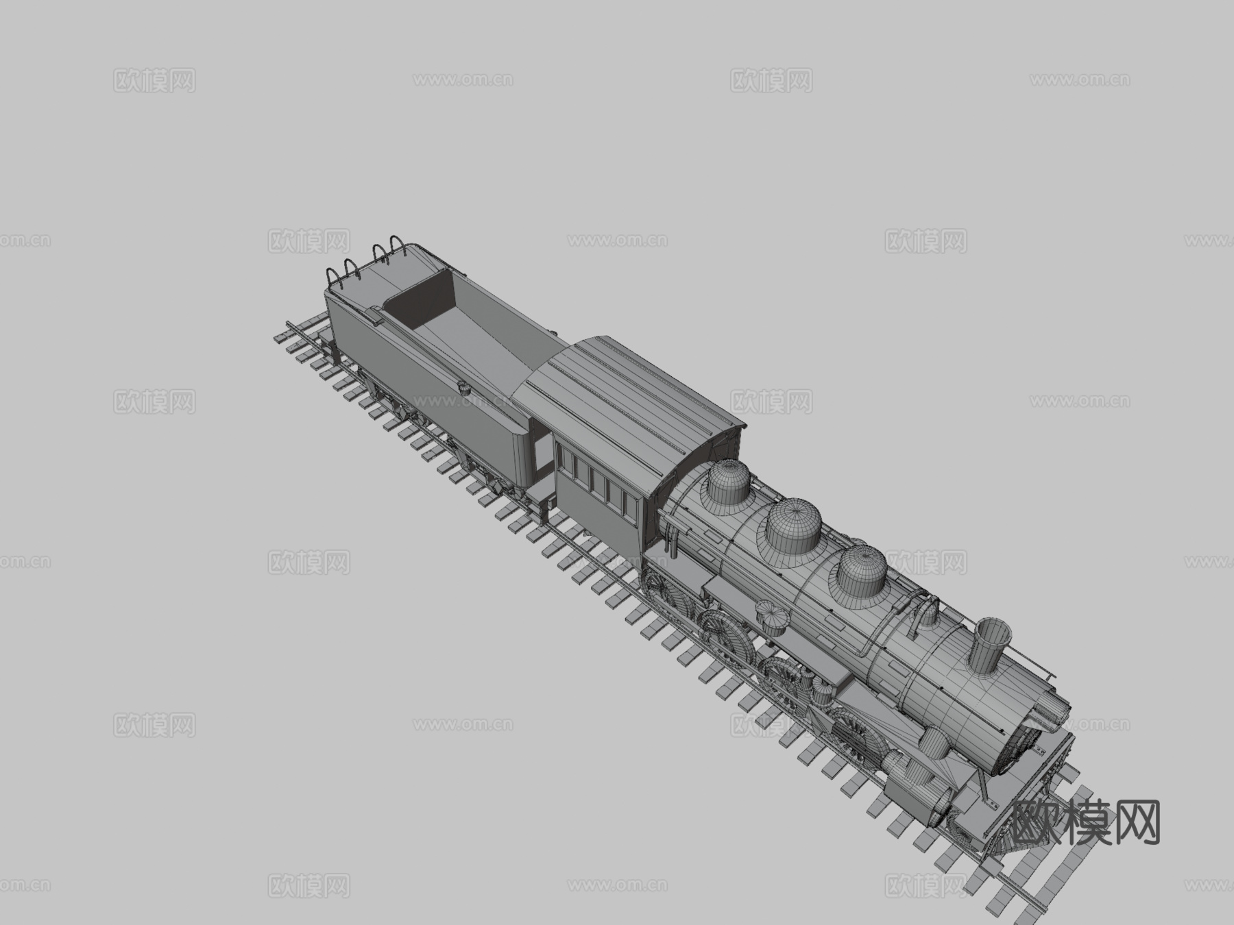 蒸汽火车3d模型下载（渲染图3）