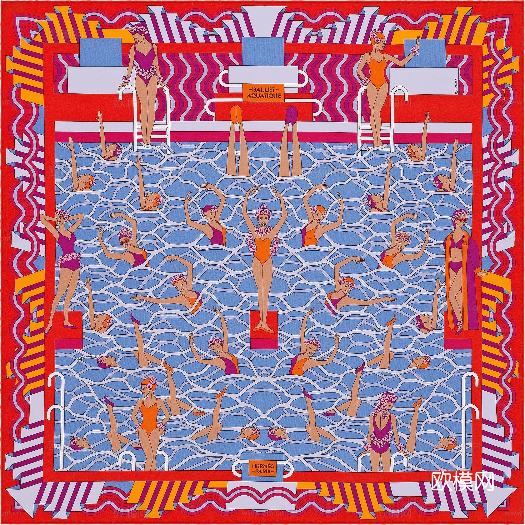 国外高端丝巾面料印花图案1226下载