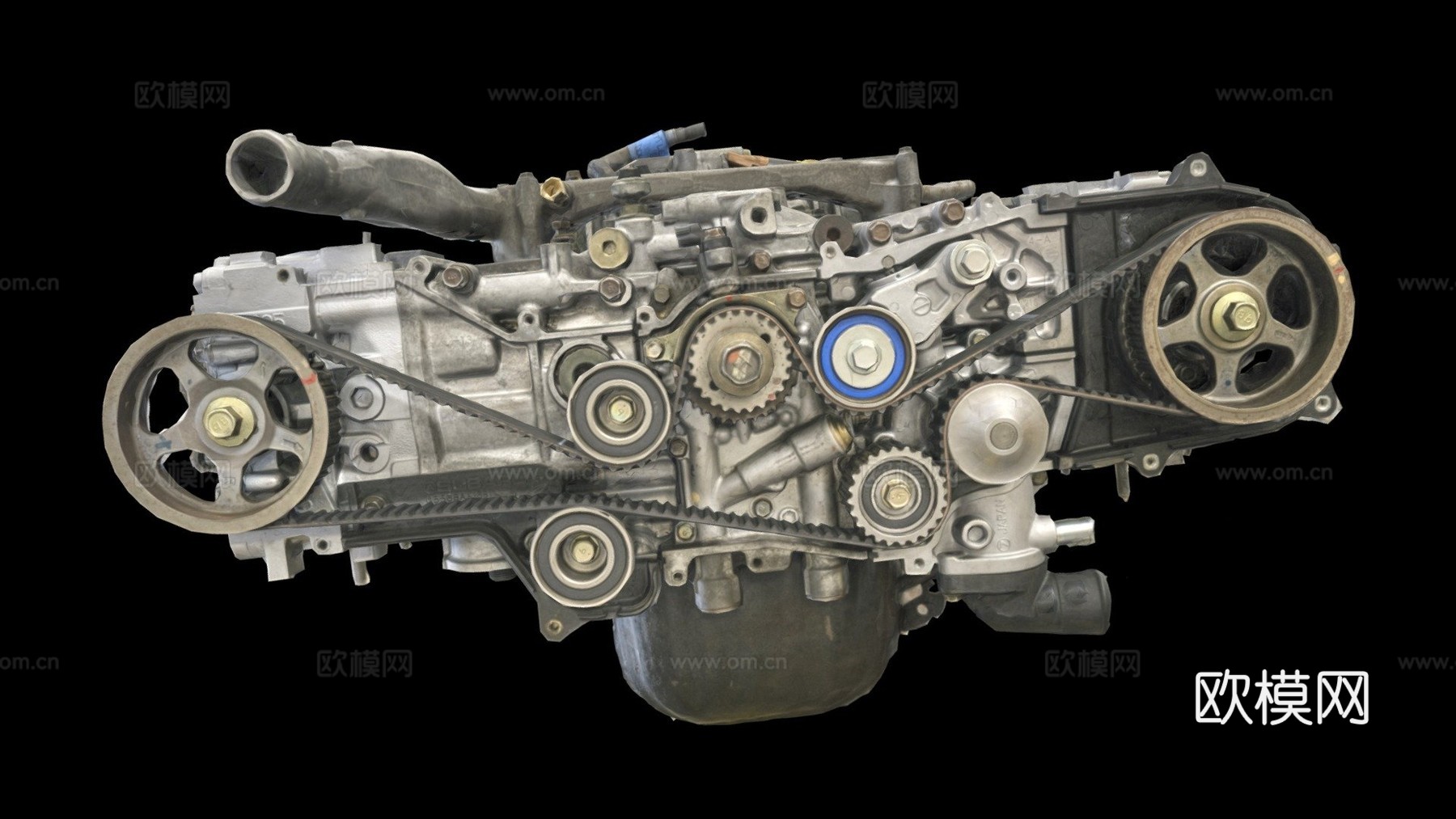 斯巴鲁傲虎发动机长缸体3d模型下载（渲染图1）