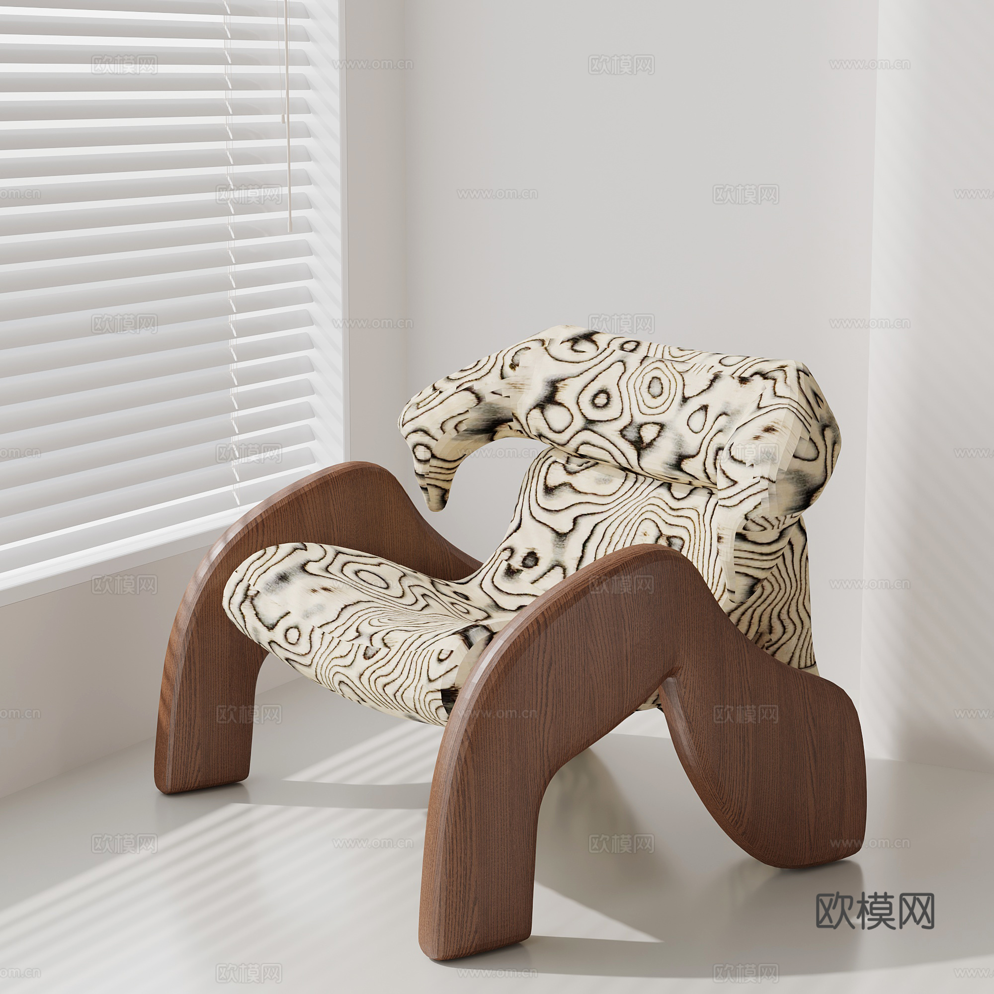 中古风休闲椅 单人沙发su模型