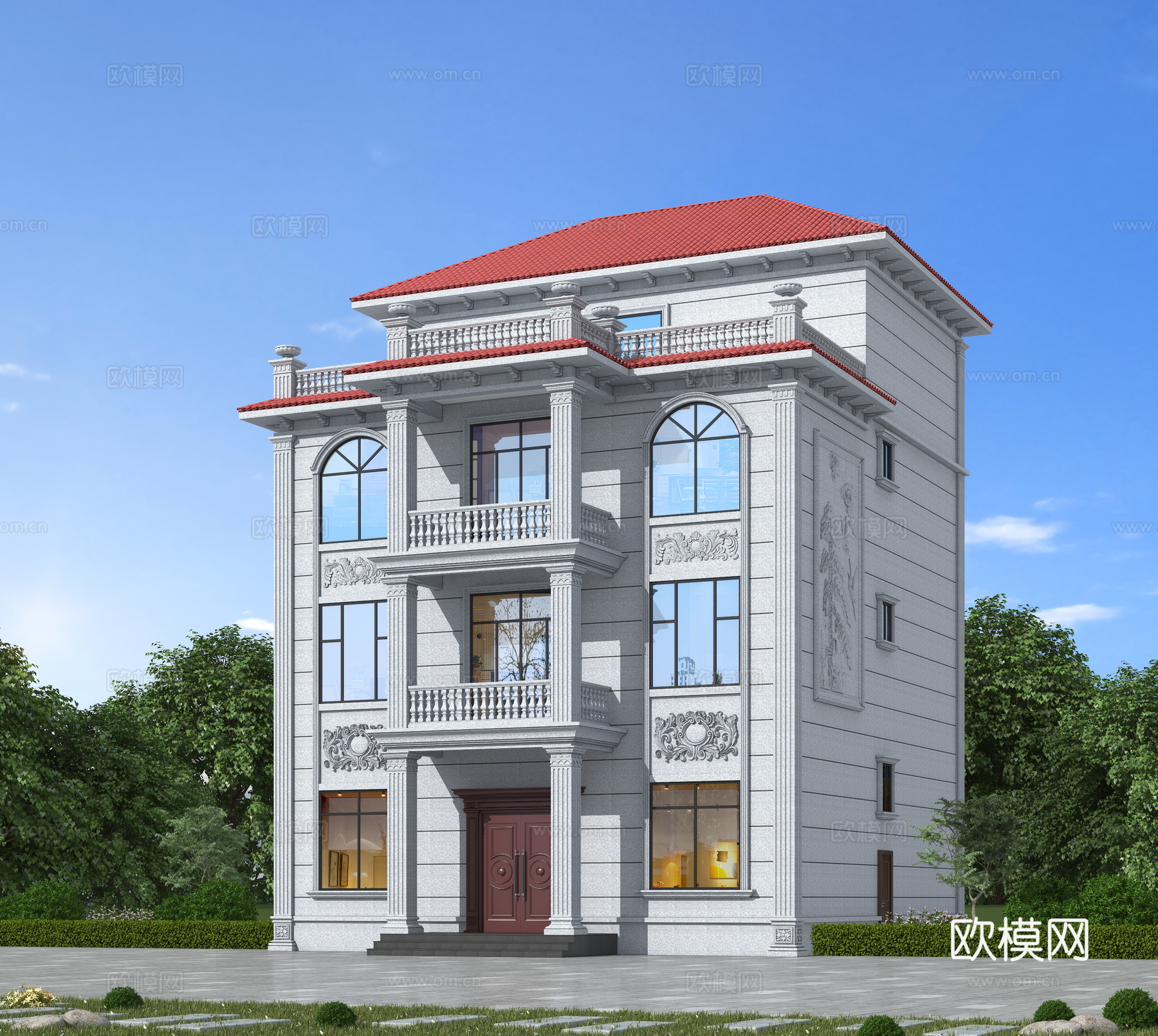 欧式独栋别墅su模型