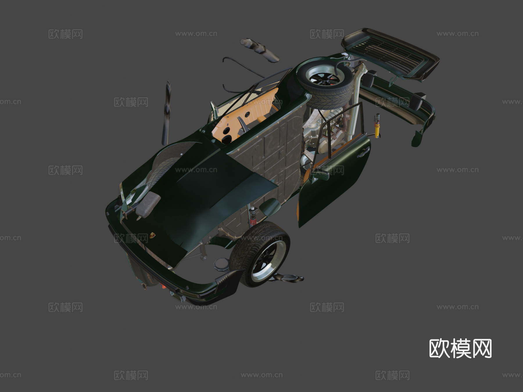 保时捷911930涡轮详细3d模型下载（渲染图7）