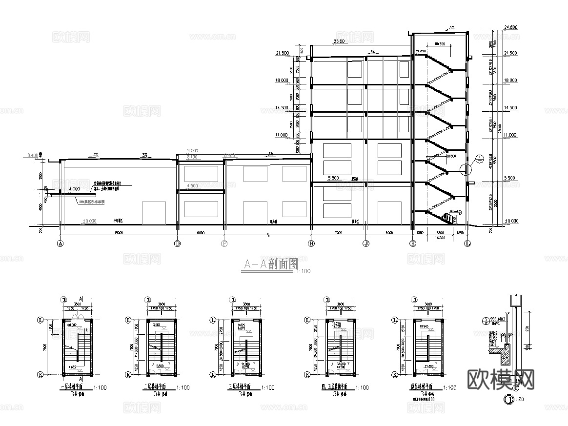 福特汽车4S店专卖店 最新全套施工图设计cad施工图