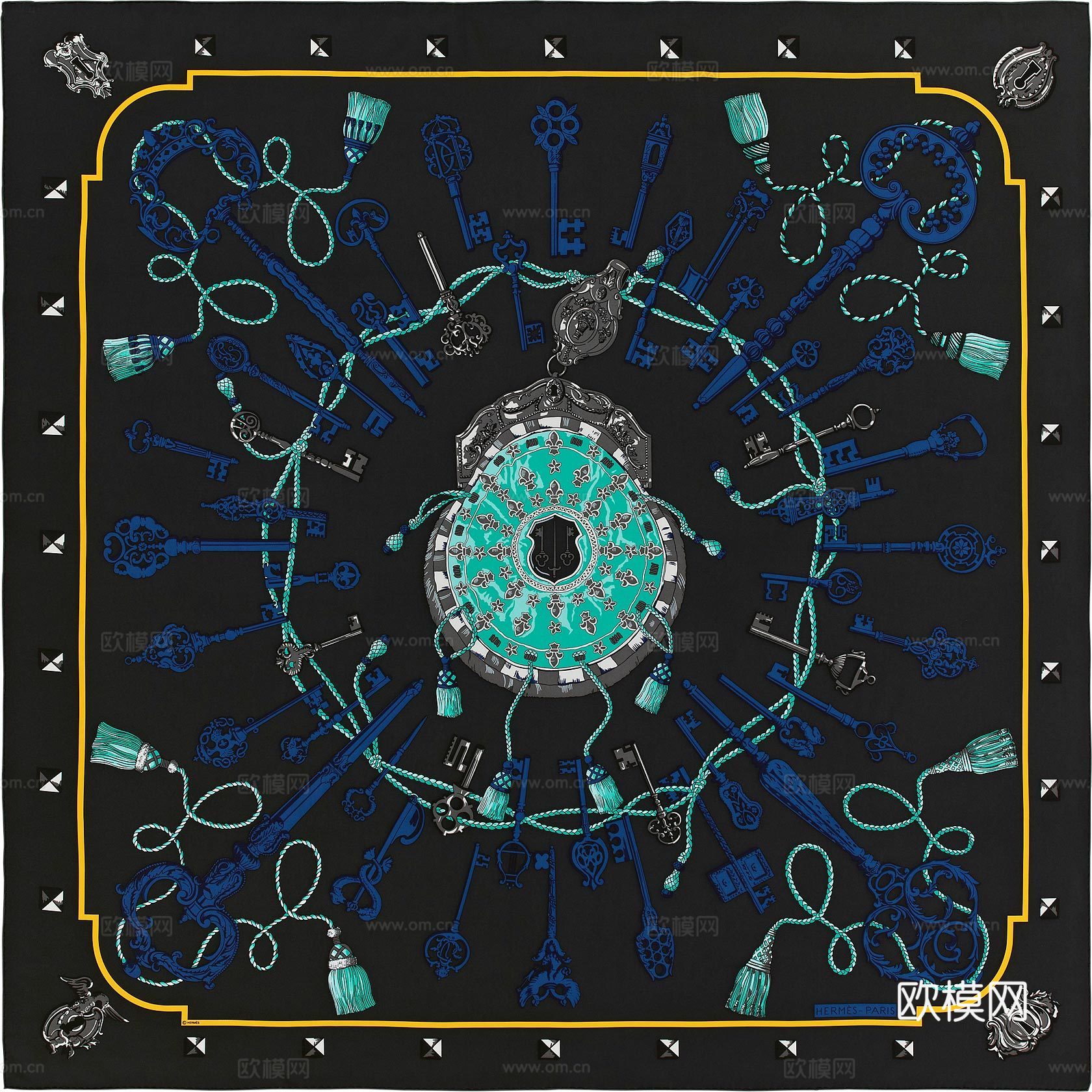 国外高端丝巾面料印花图案974