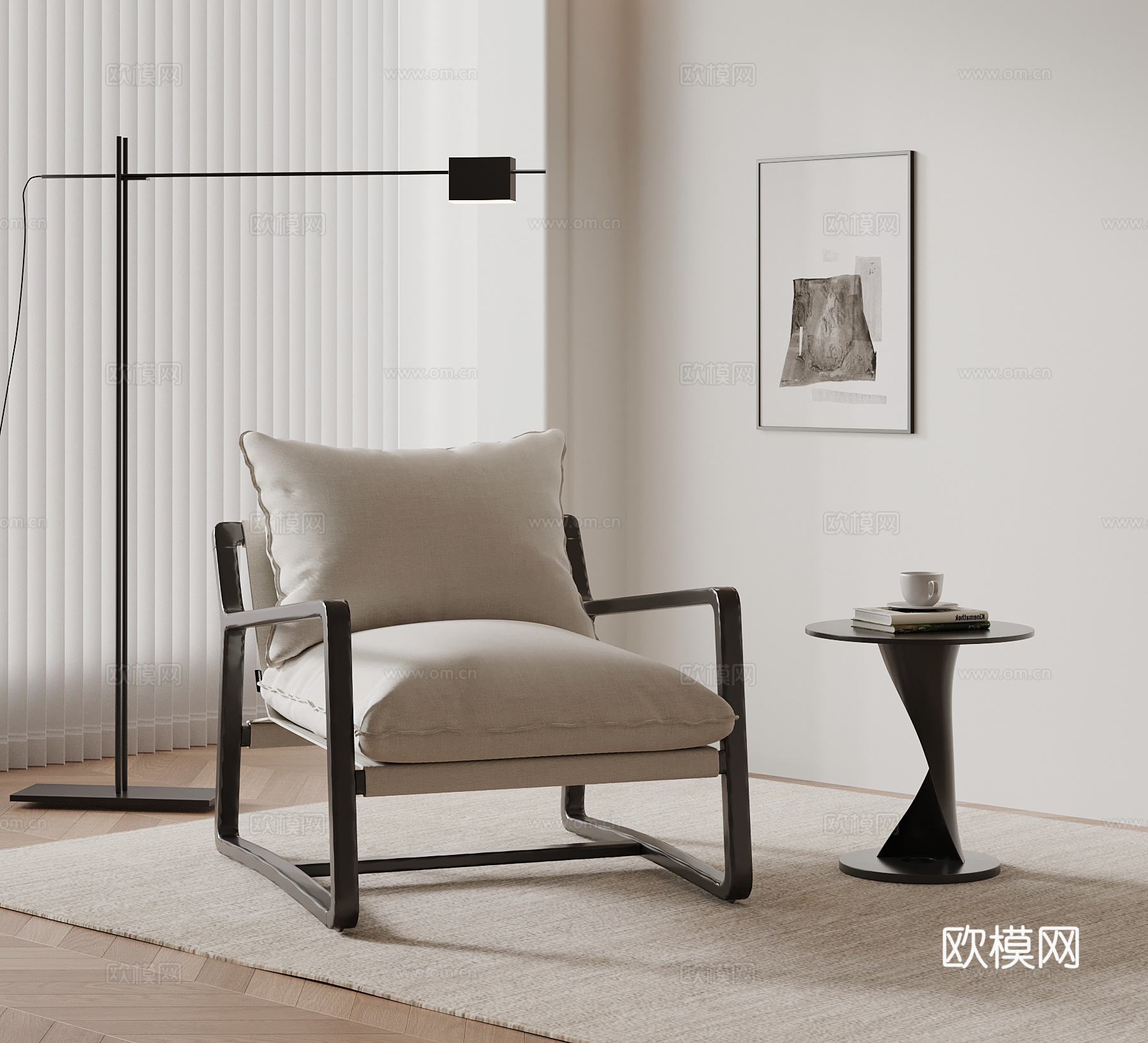 现代休闲椅 沙发椅su模型