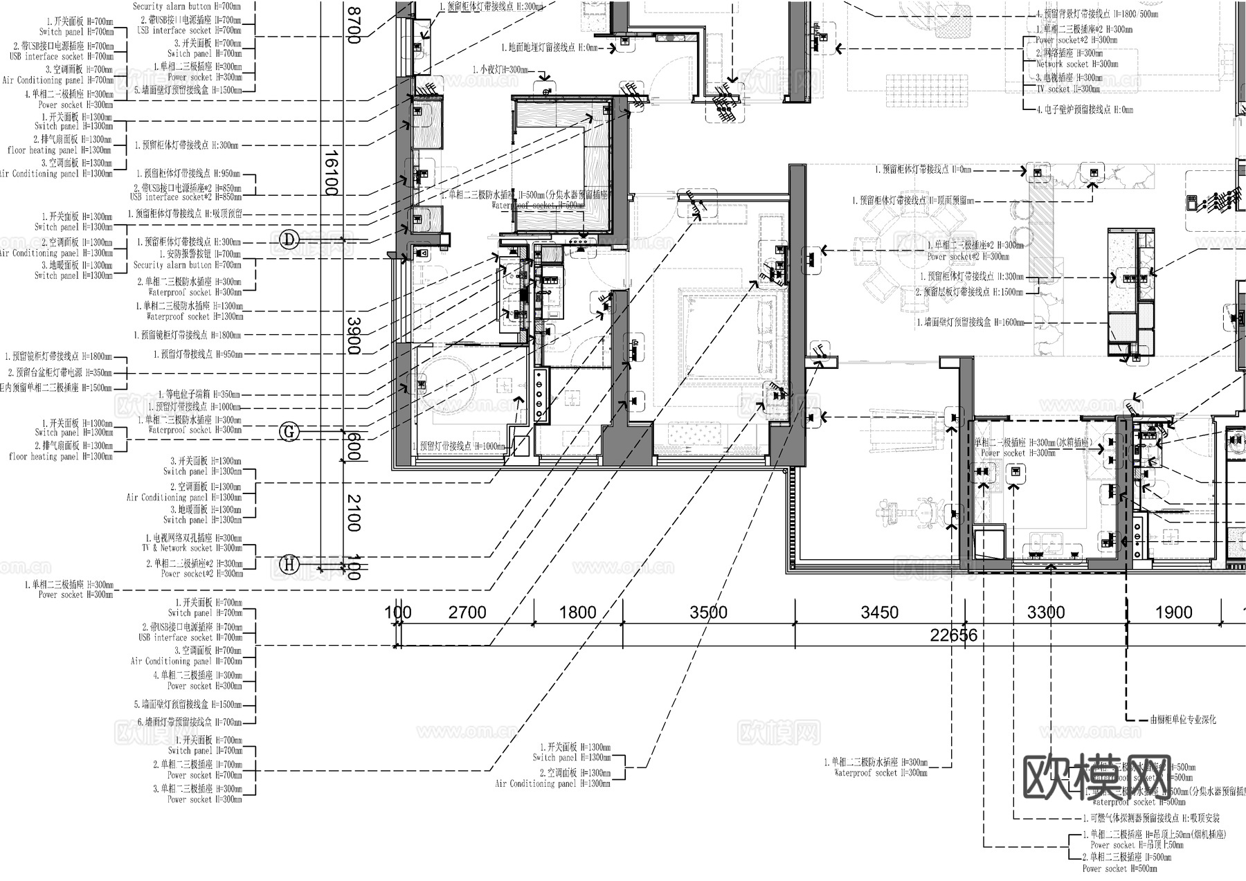 320㎡四居室大平层全套施工图   CAD家装施工图   样cad施工图