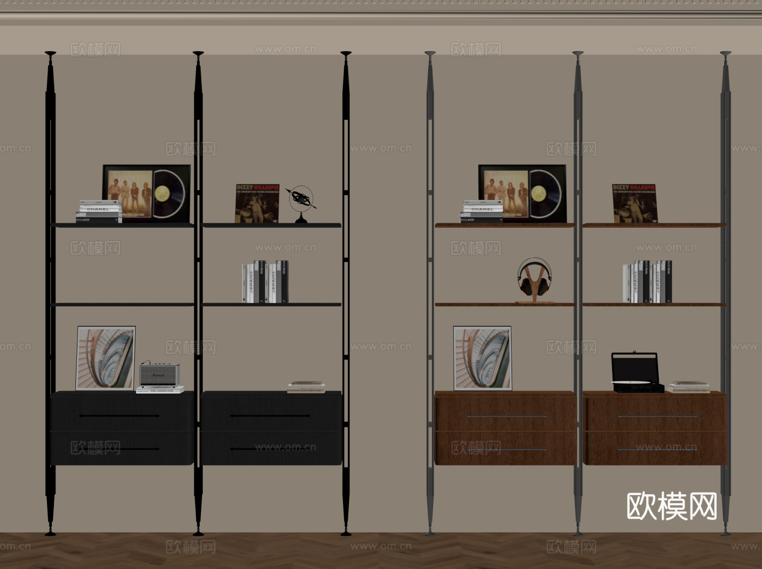 法式中古置物架 书架su模型