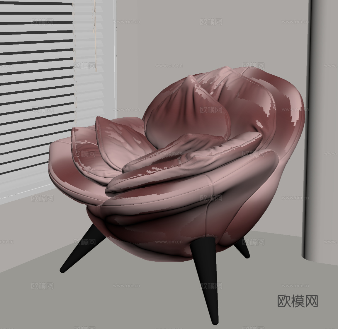现代法式休闲椅 异形休闲椅 单人椅su模型