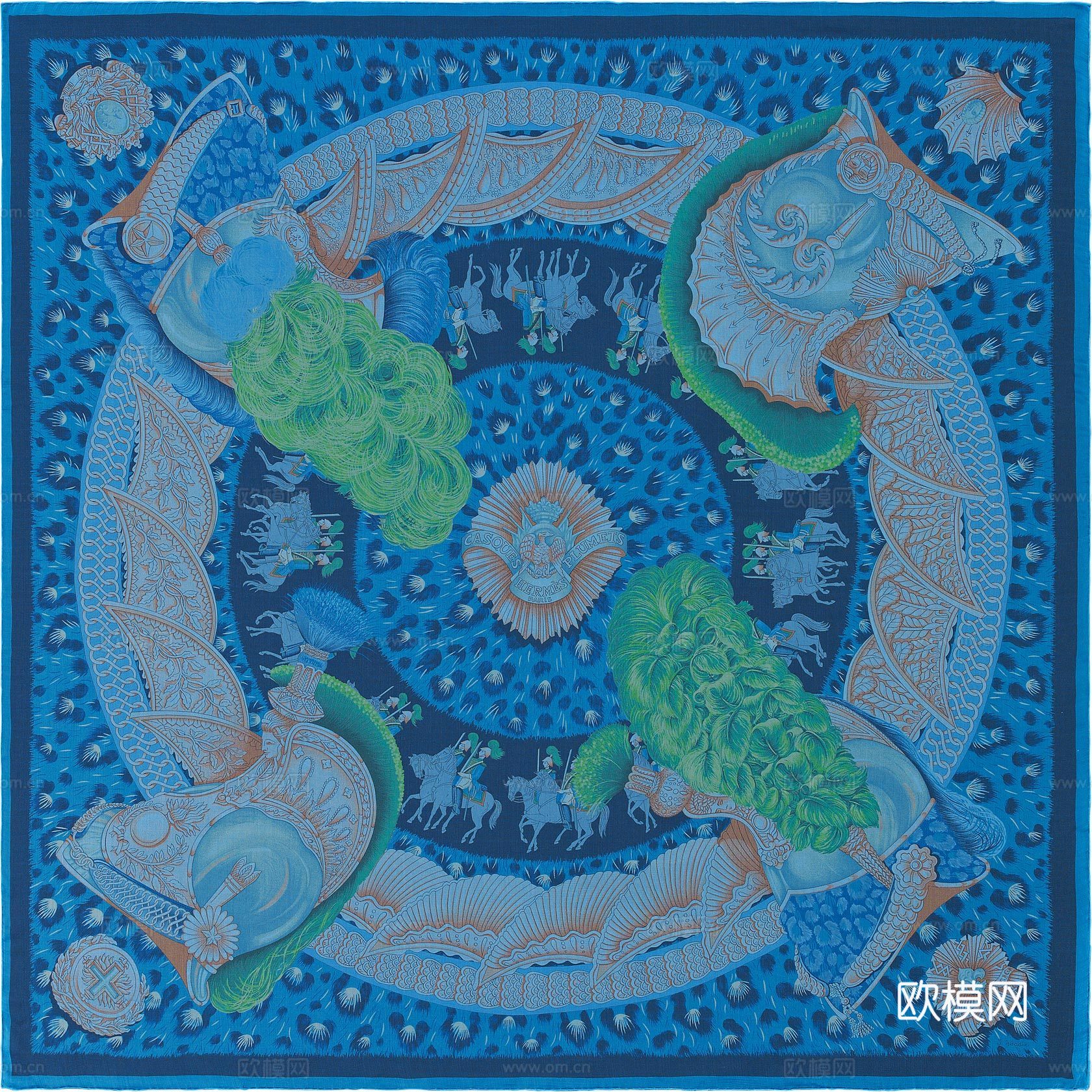 国外高端丝巾面料印花图案862