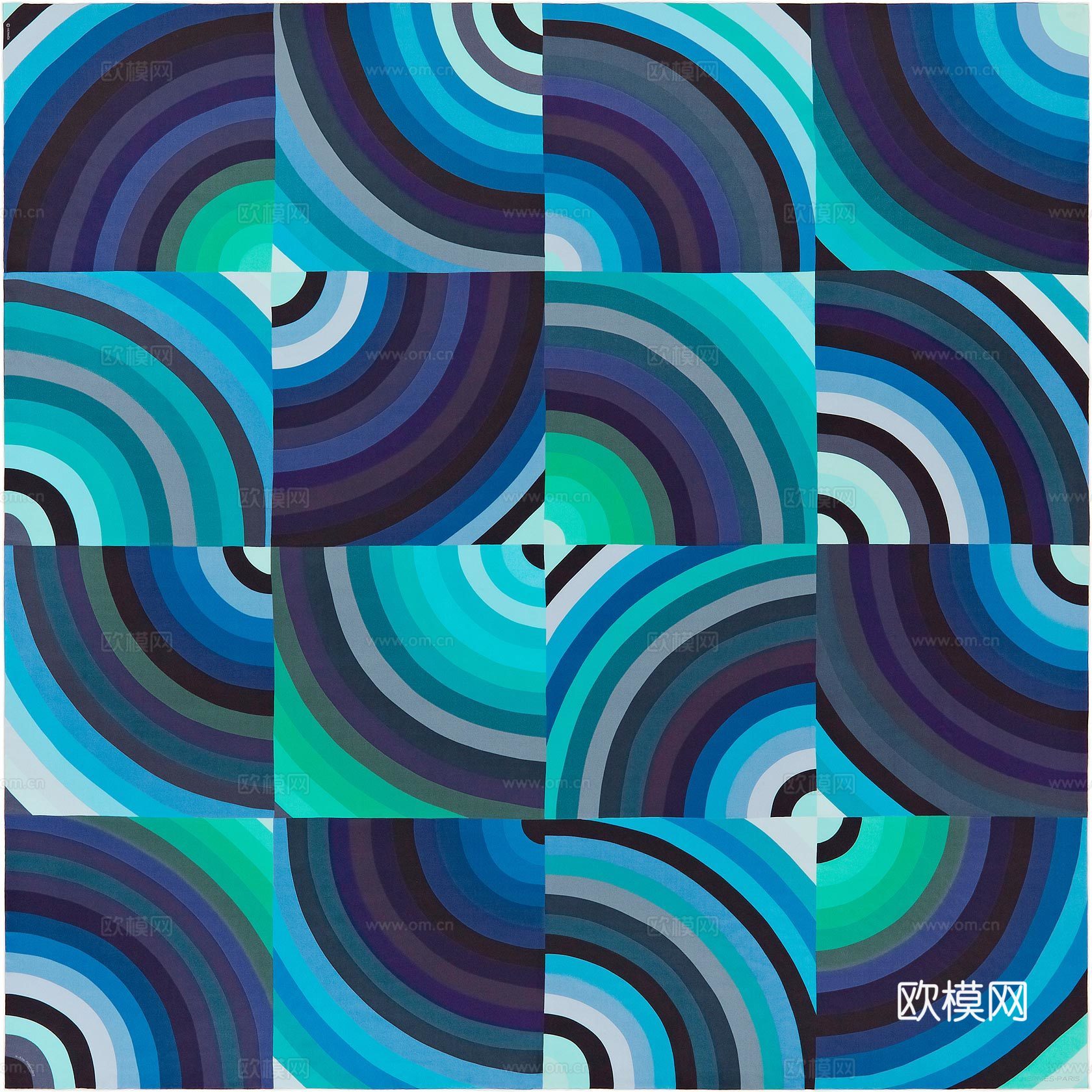 国外高端丝巾面料印花图案933