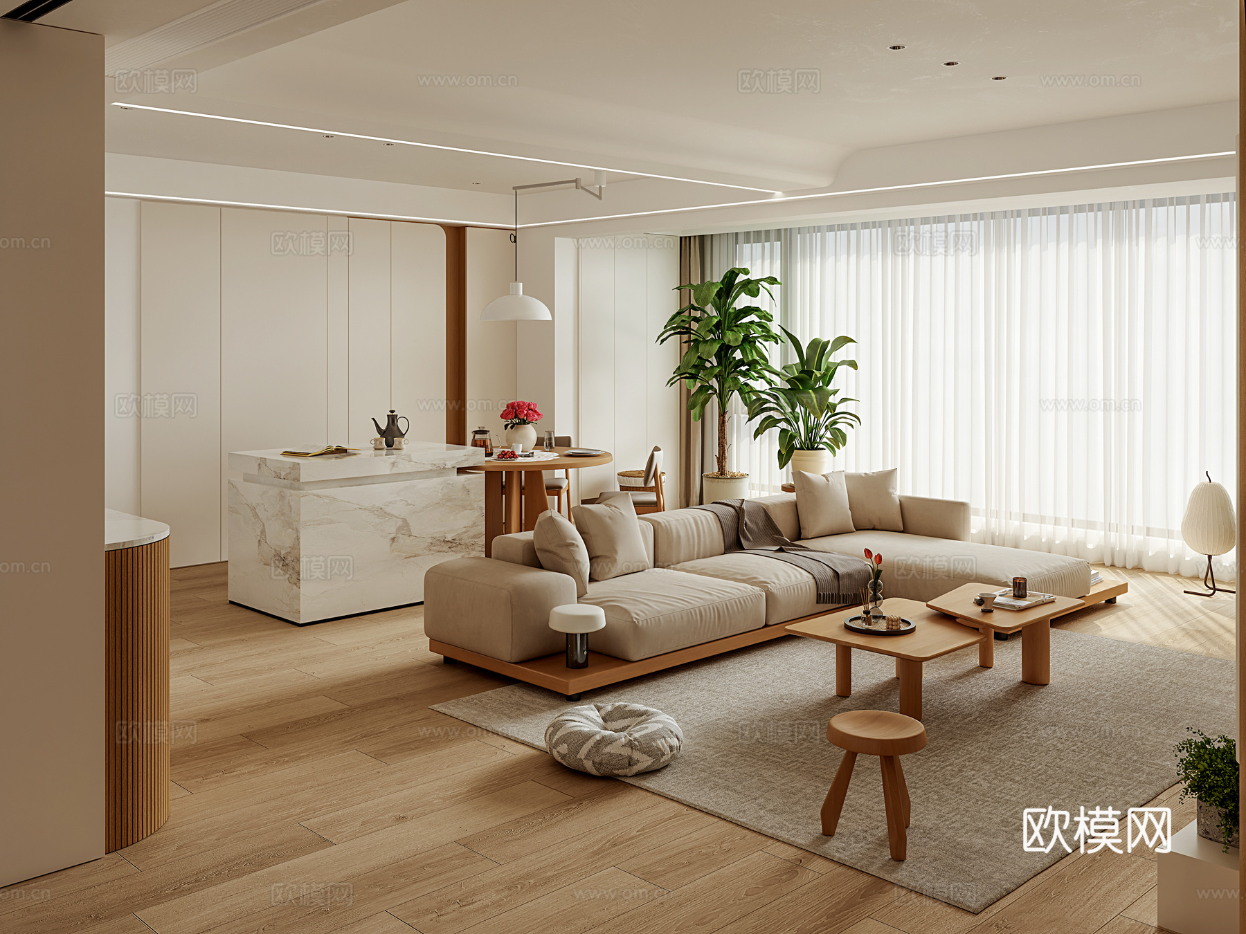 原木客餐厅3d模型下载（渲染图7）