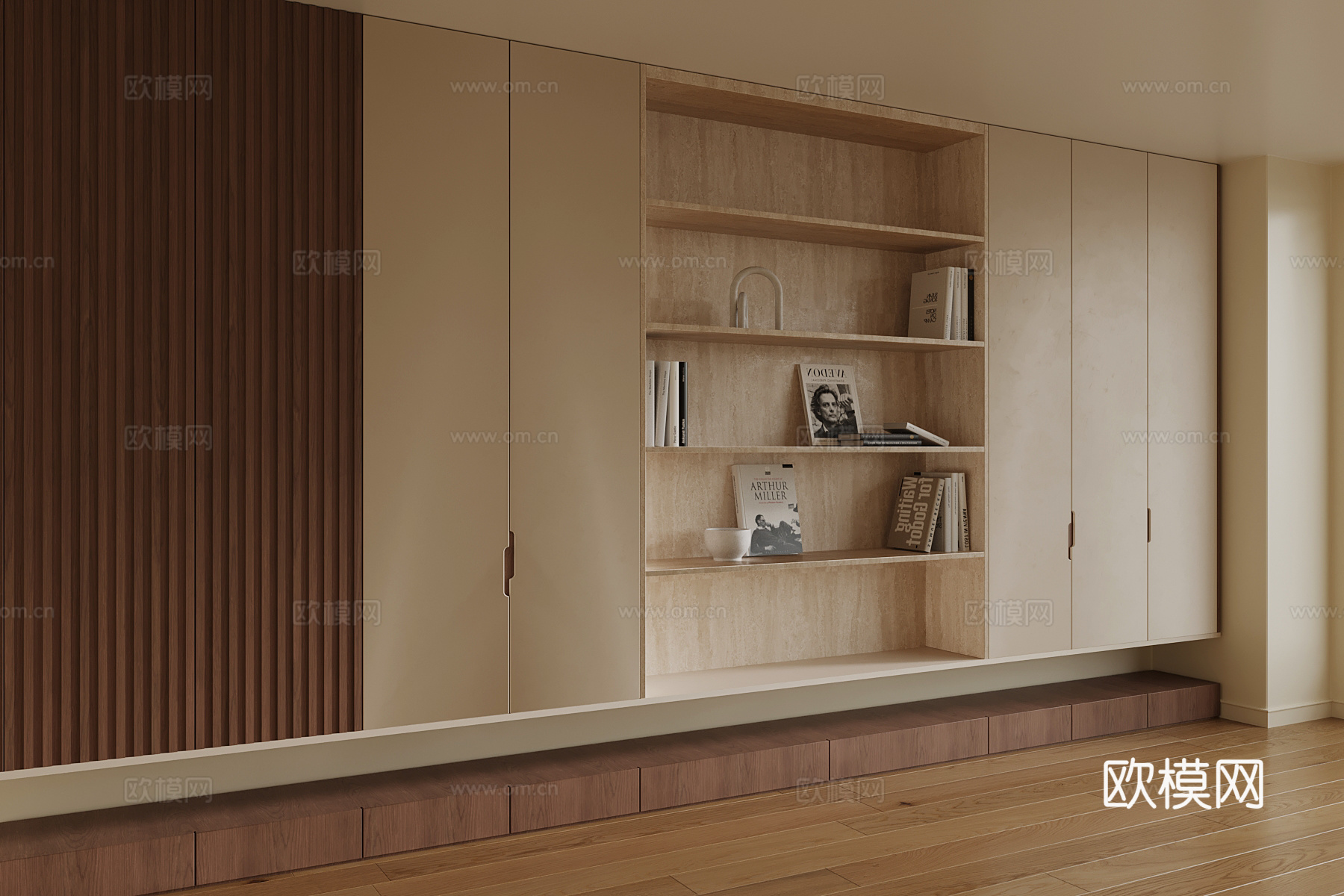 现代中古风置物柜 装饰柜su模型