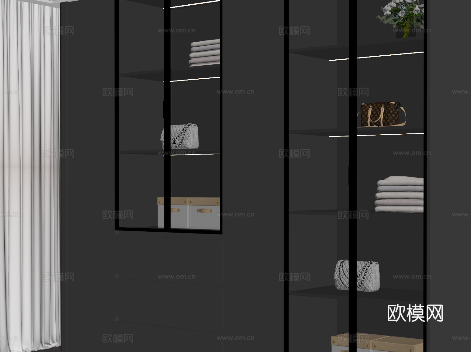 现代衣柜su模型