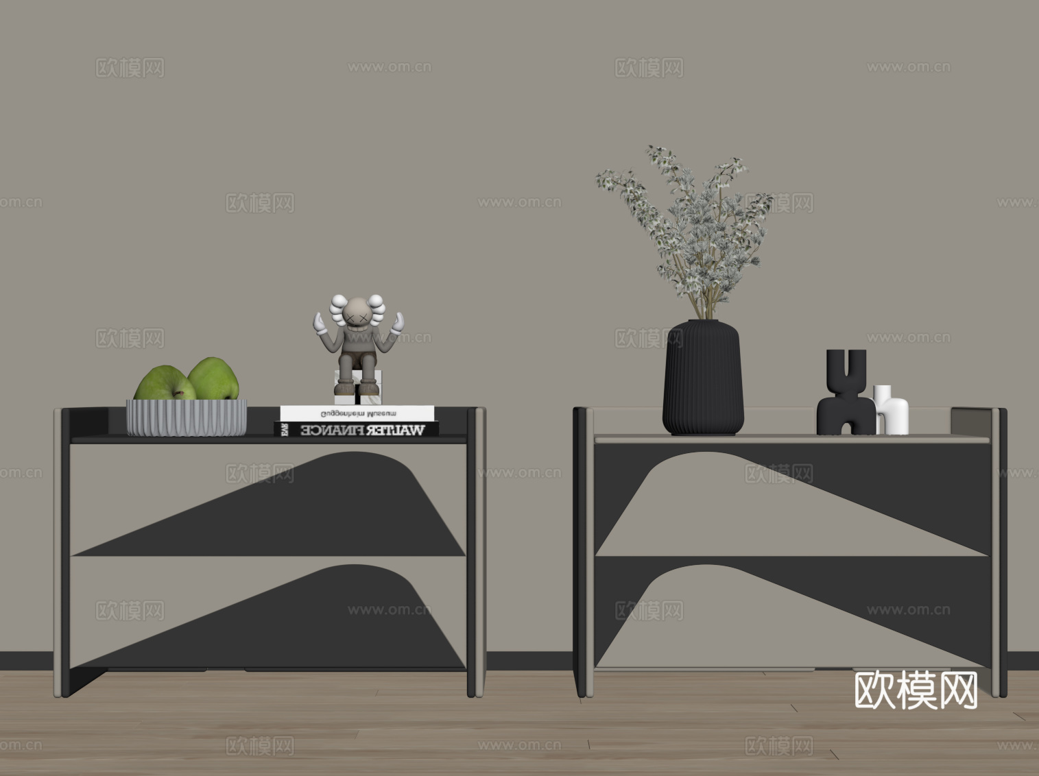 现代床头柜su模型