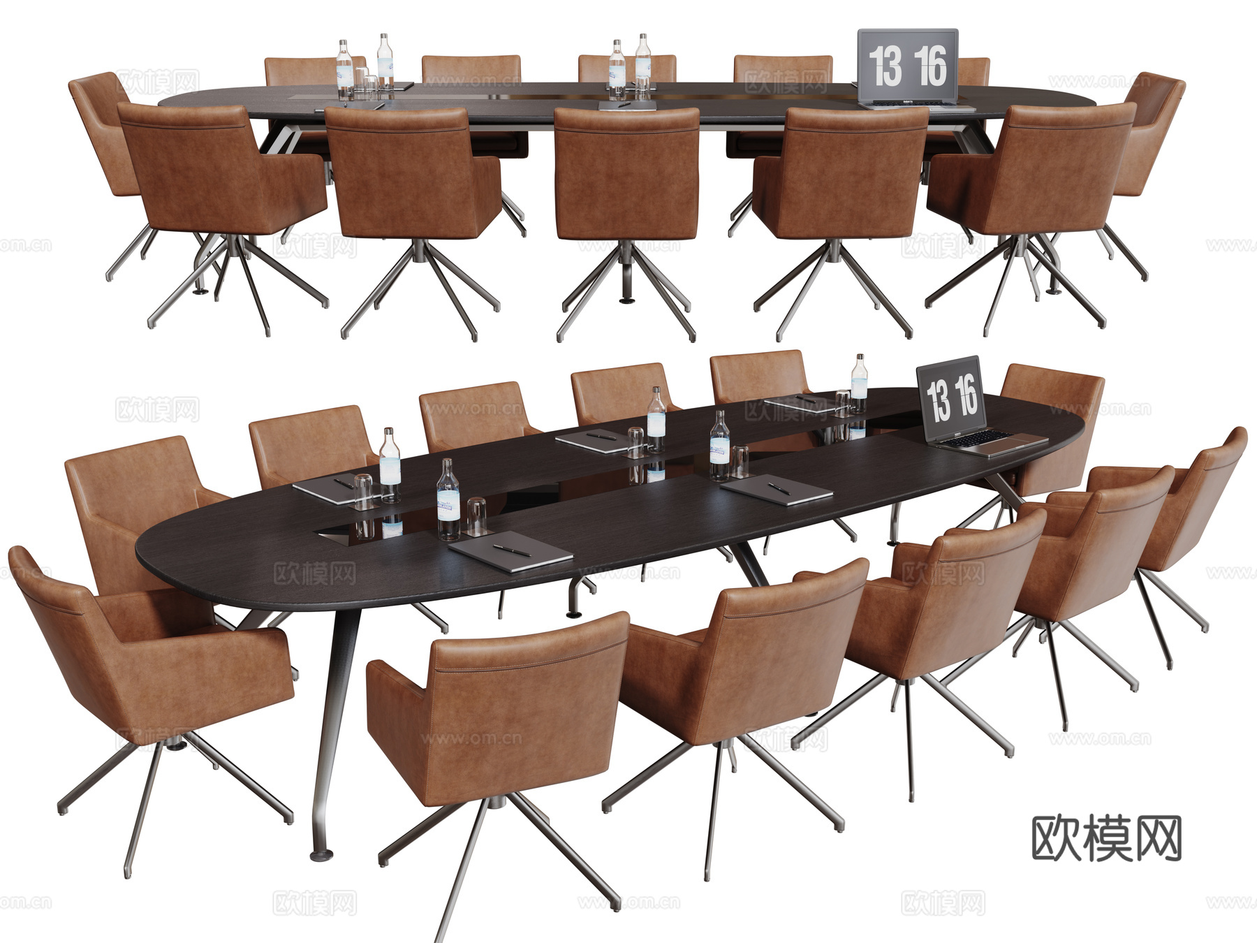 现代会议桌椅 洽谈桌椅 办公桌椅su模型