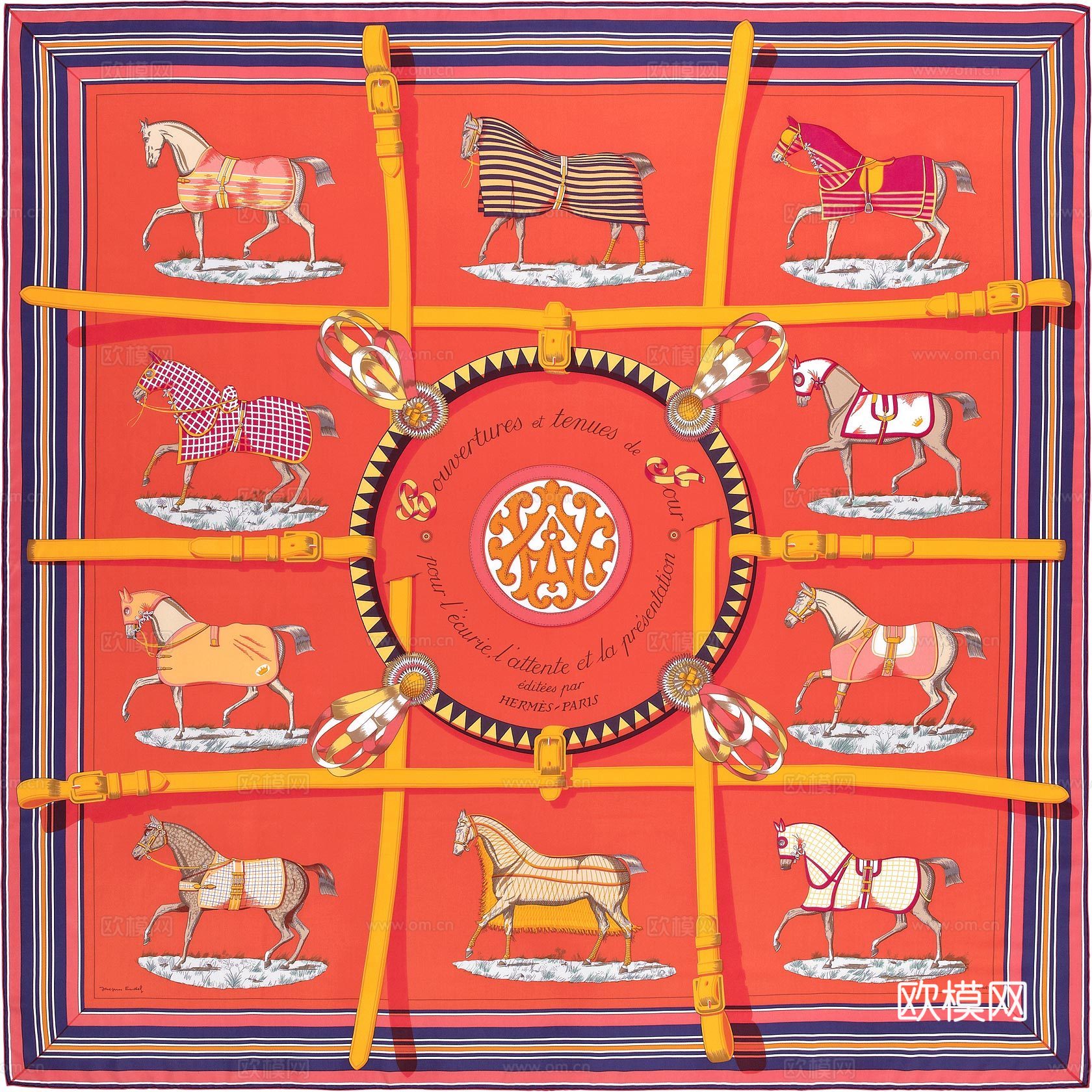 国外高端丝巾面料印花图案900下载