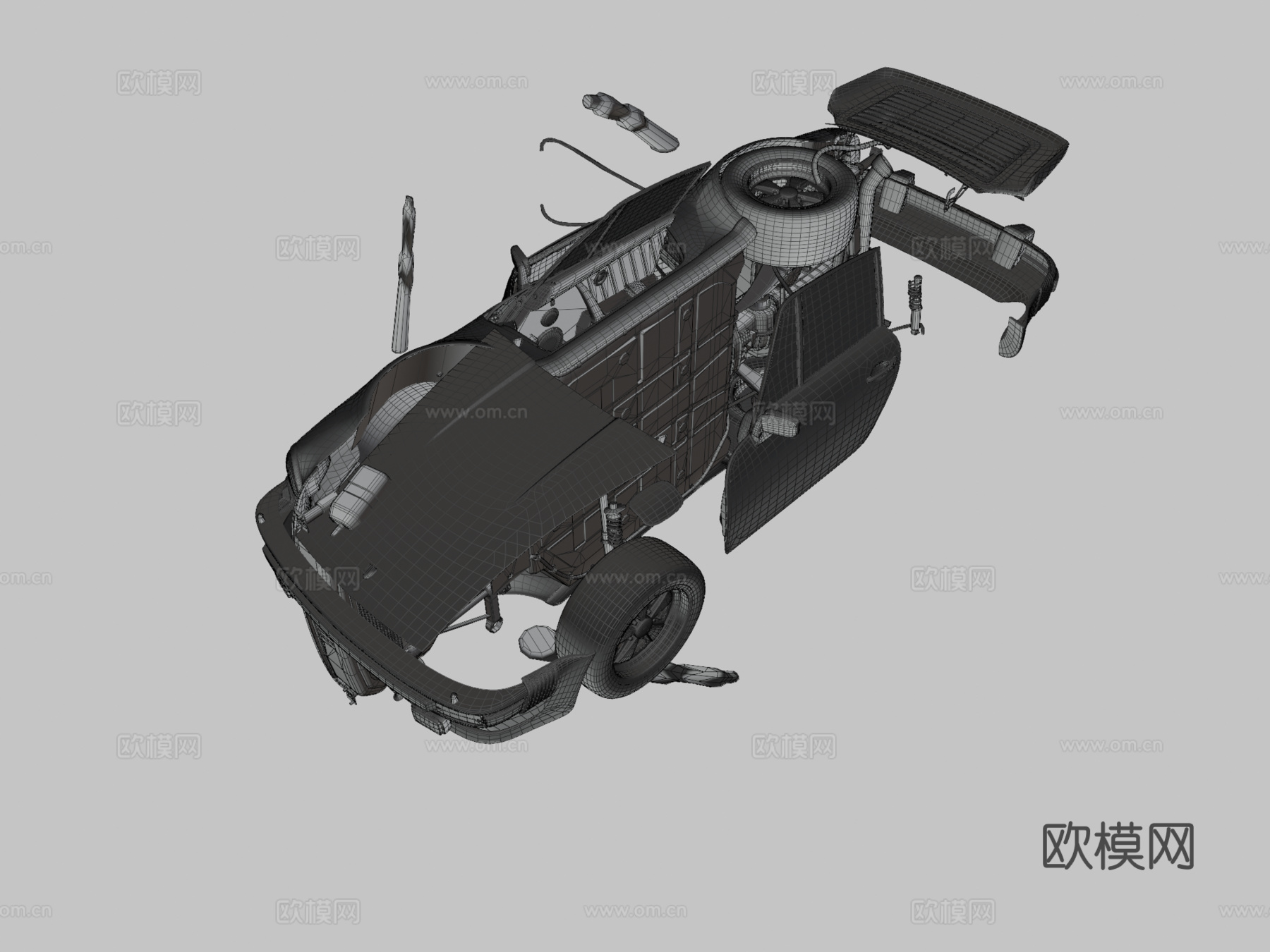 保时捷911930涡轮详细3d模型下载（渲染图3）