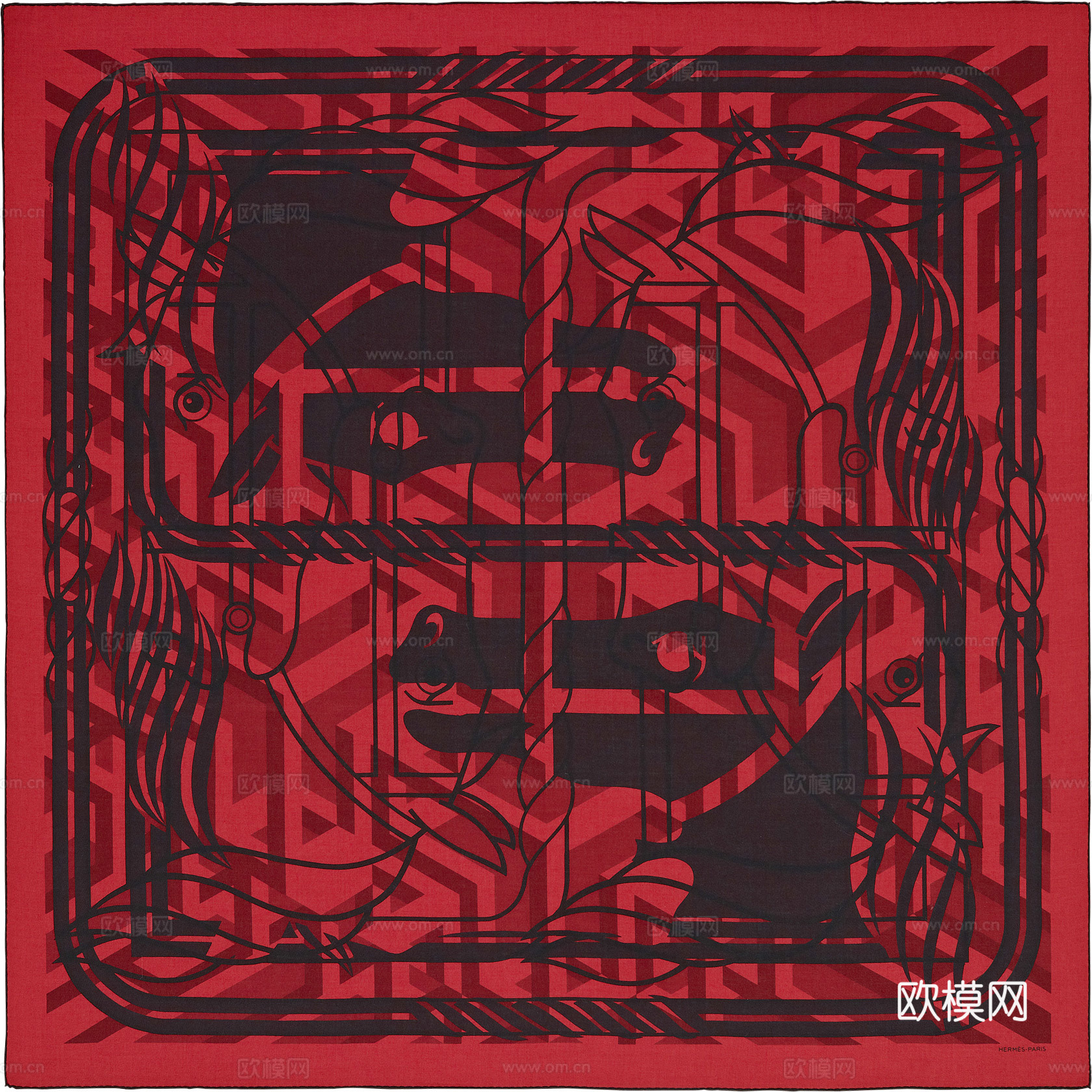 国外高端丝巾面料印花图案962