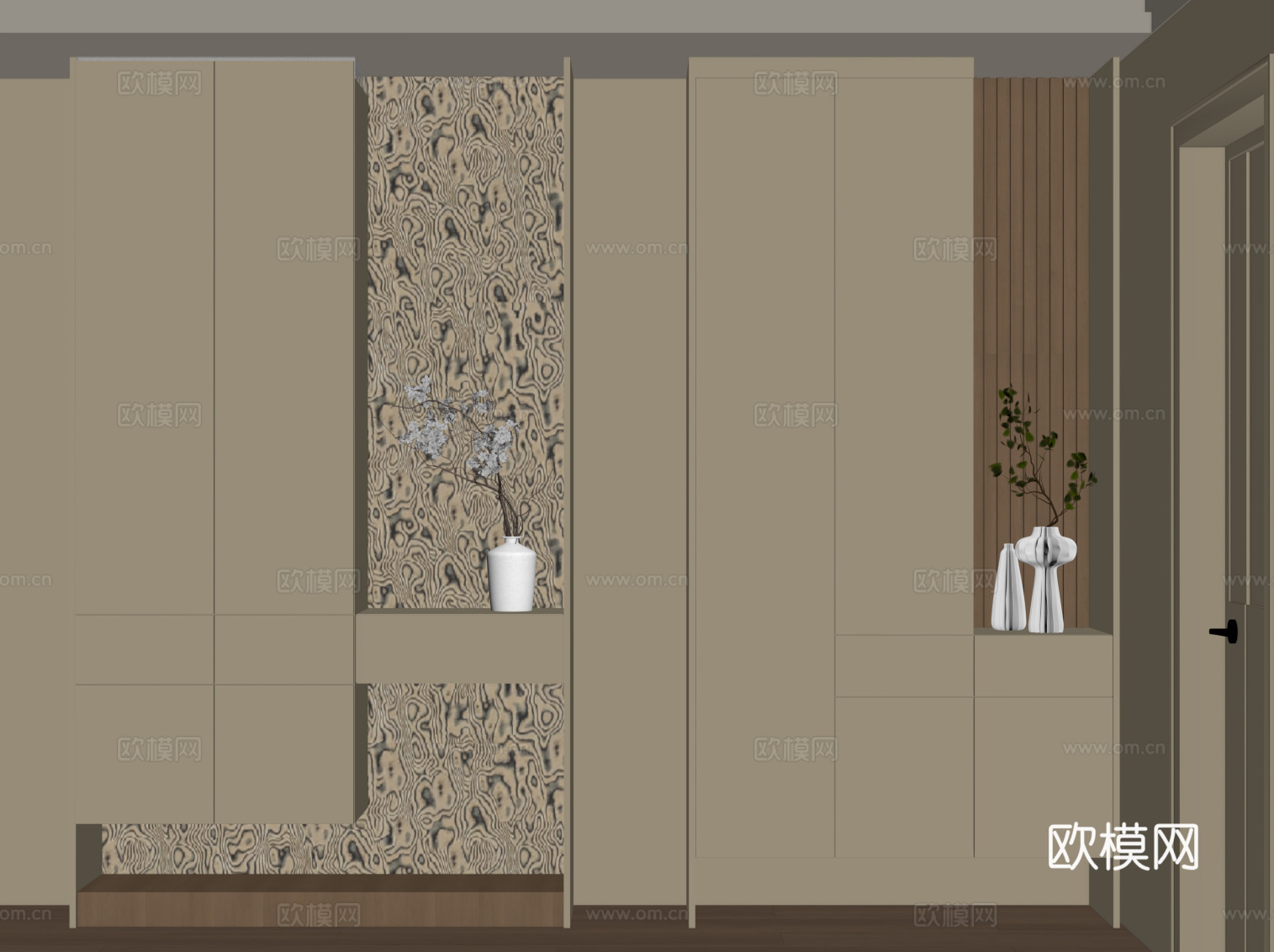 现代鞋柜 玄关柜su模型