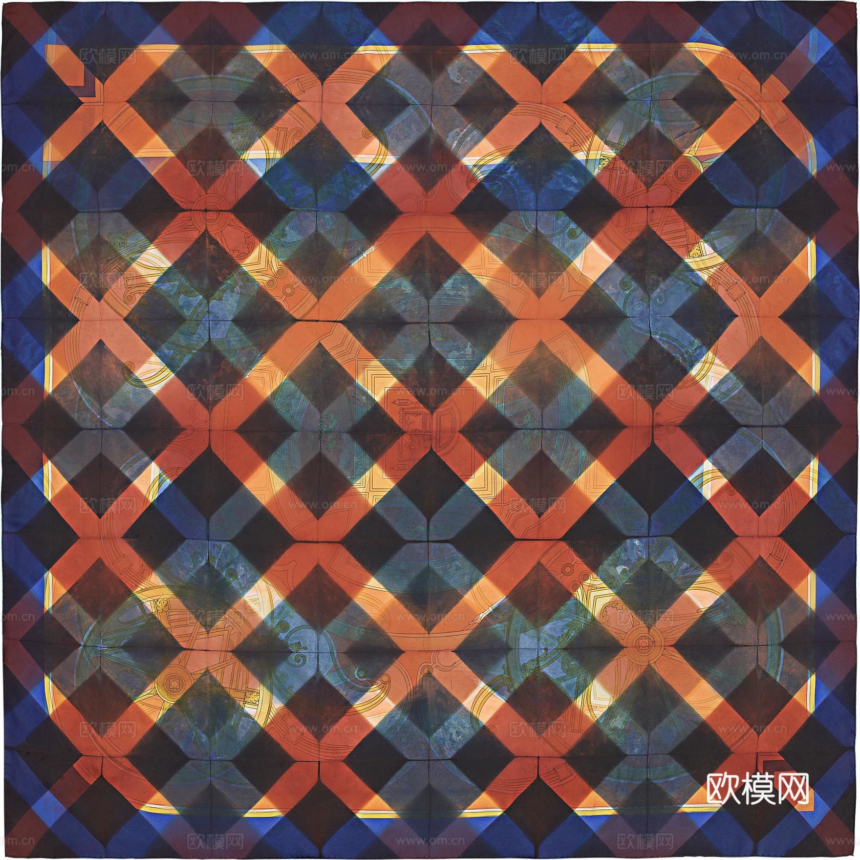 国外高端丝巾面料印花图案998