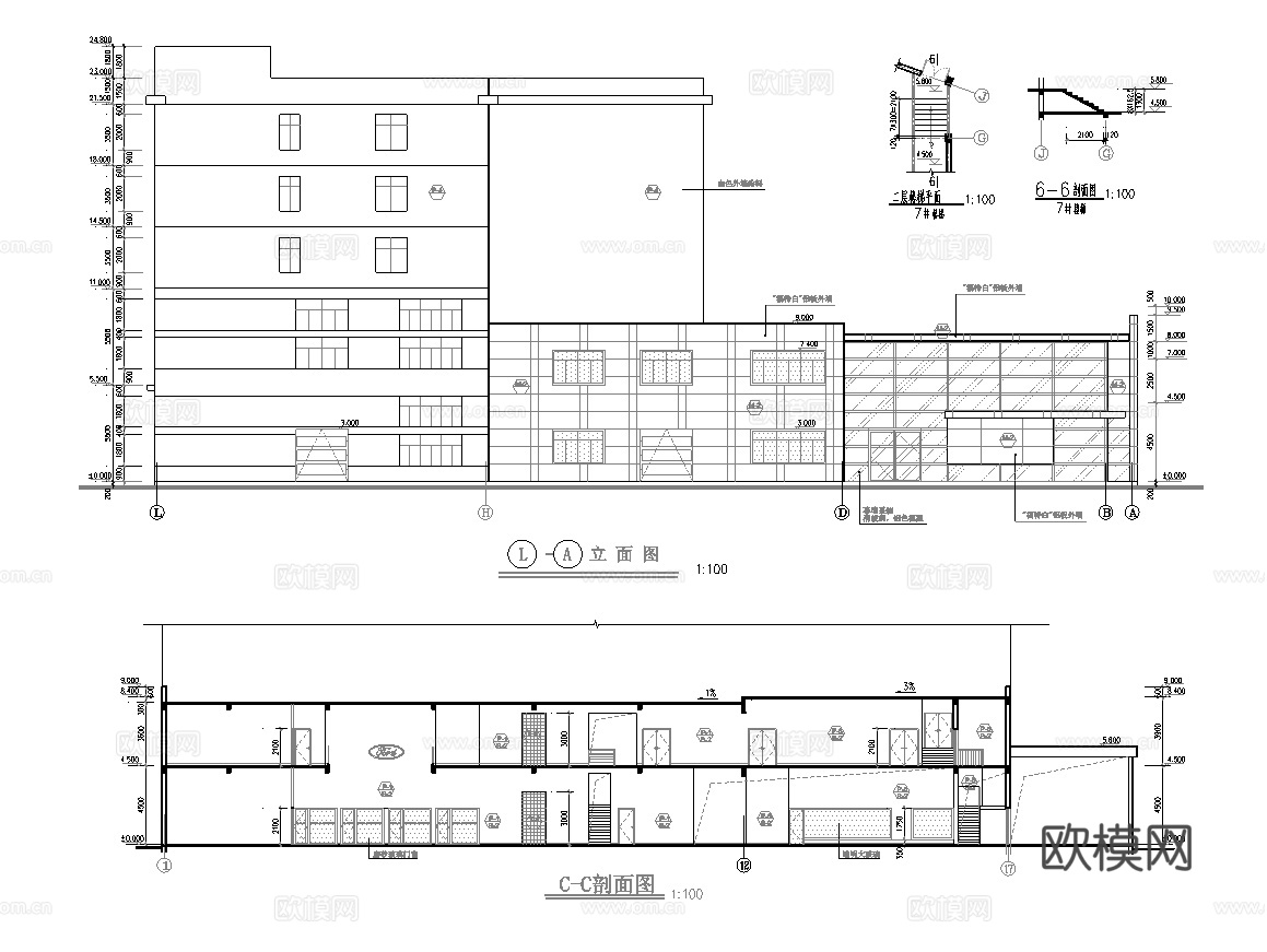 福特汽车4S店专卖店 最新全套施工图设计cad施工图