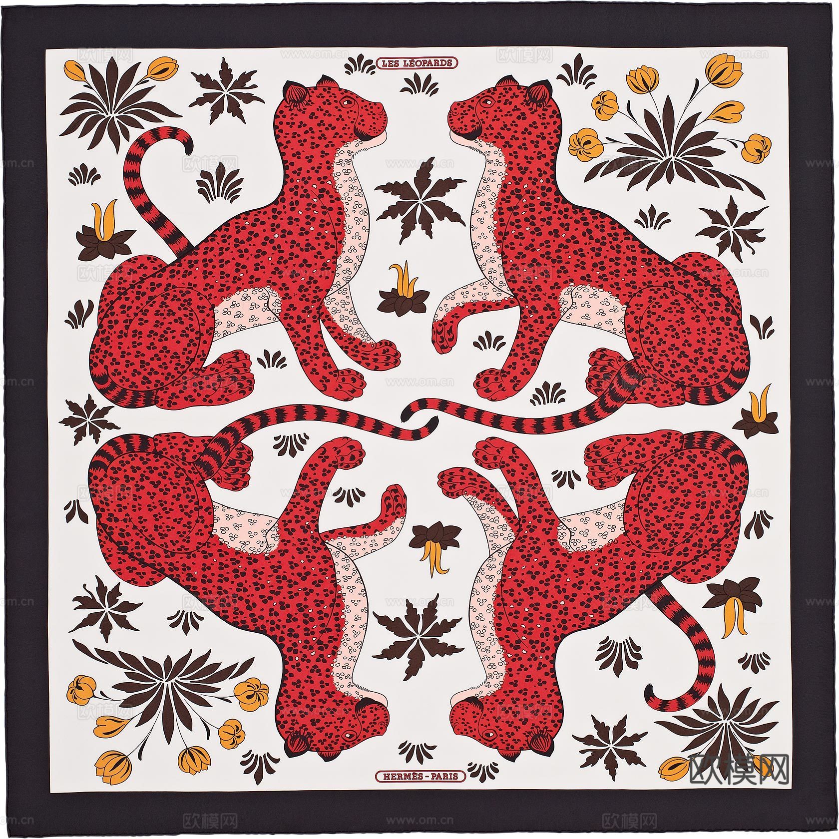 爱马仕丝巾印花图案手绘插画图集43下载