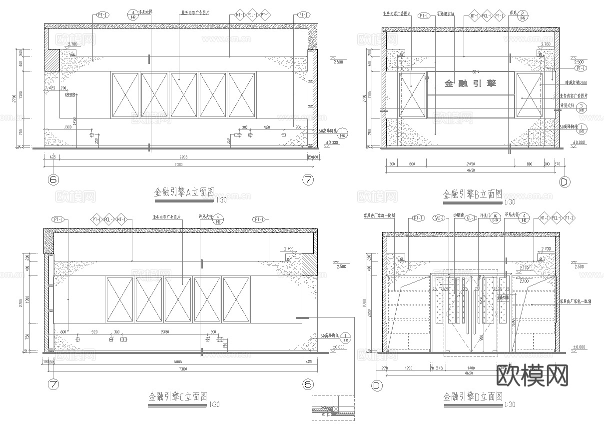 2500平汽车4S店 最新全套施工图设计cad施工图