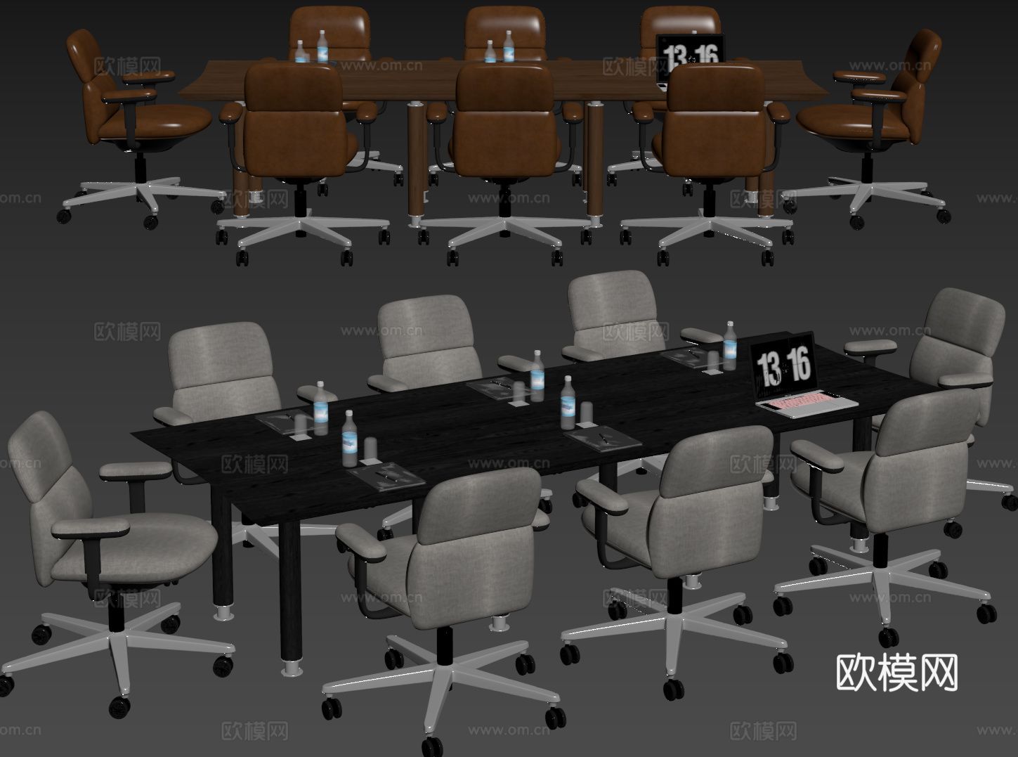 现代会议桌椅 洽谈桌椅 办公桌椅su模型