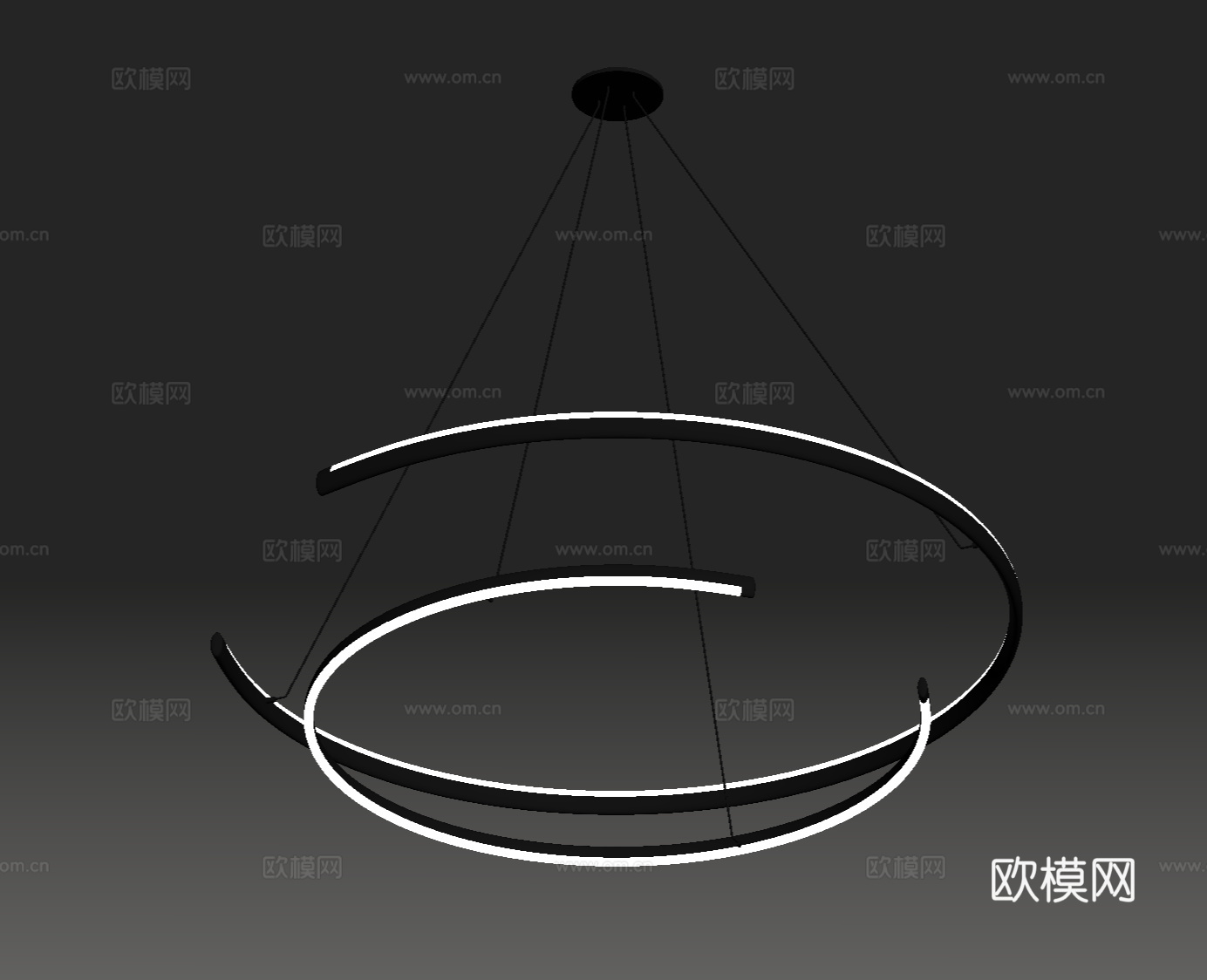 现代意式吊灯 金属吊灯 客厅吊灯su模型