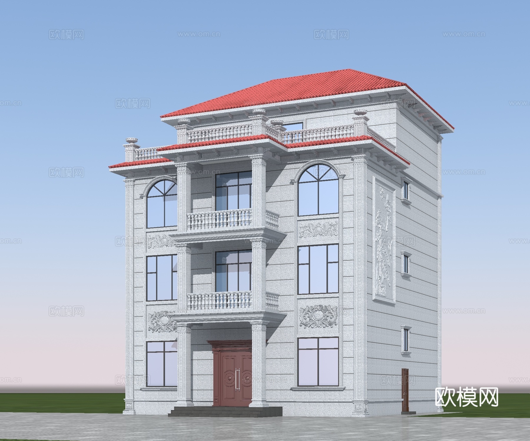 欧式独栋别墅su模型