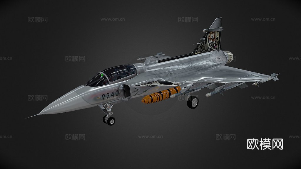 萨博JAS39鹰狮3d模型下载（渲染图1）