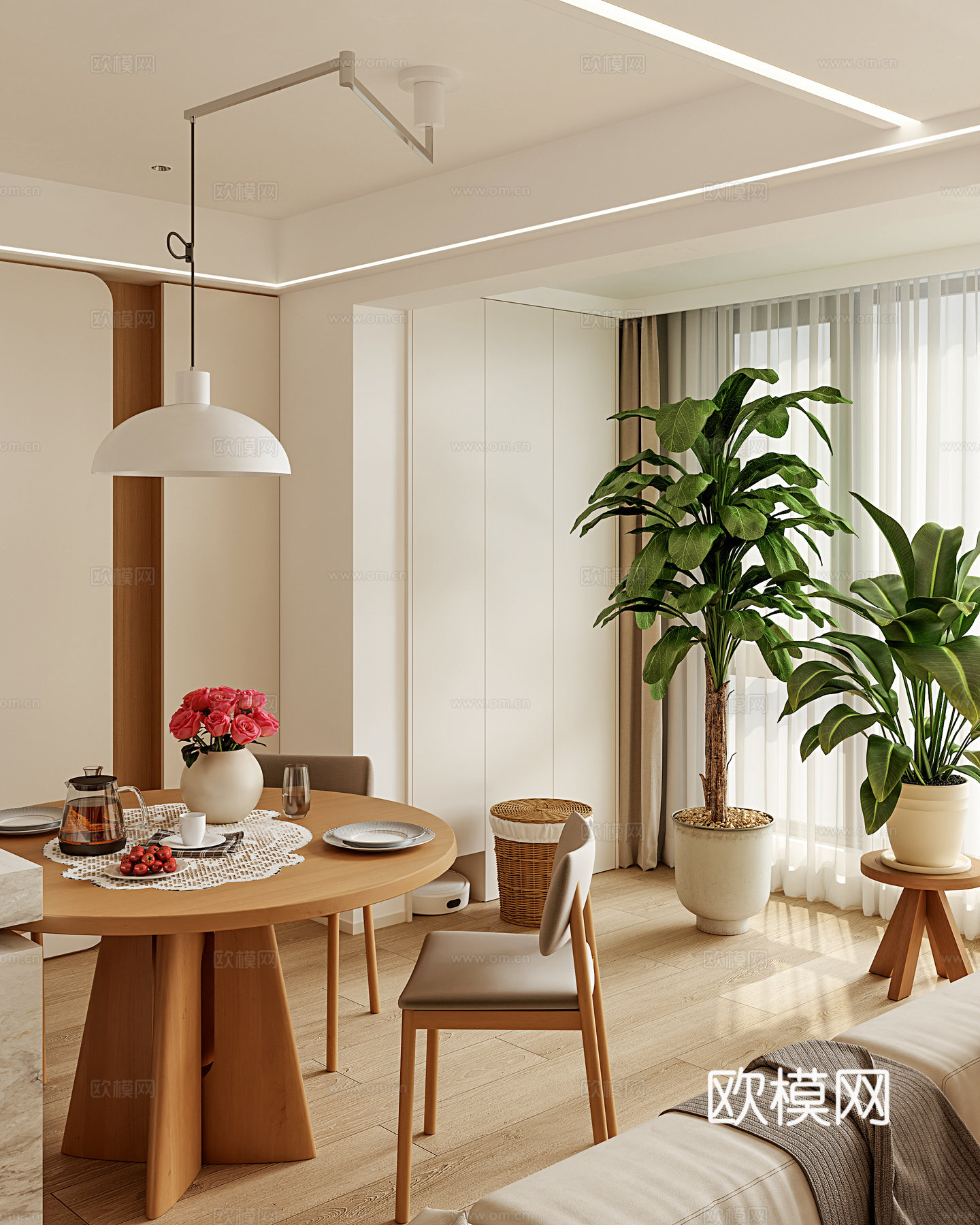 原木客餐厅3d模型下载（渲染图5）