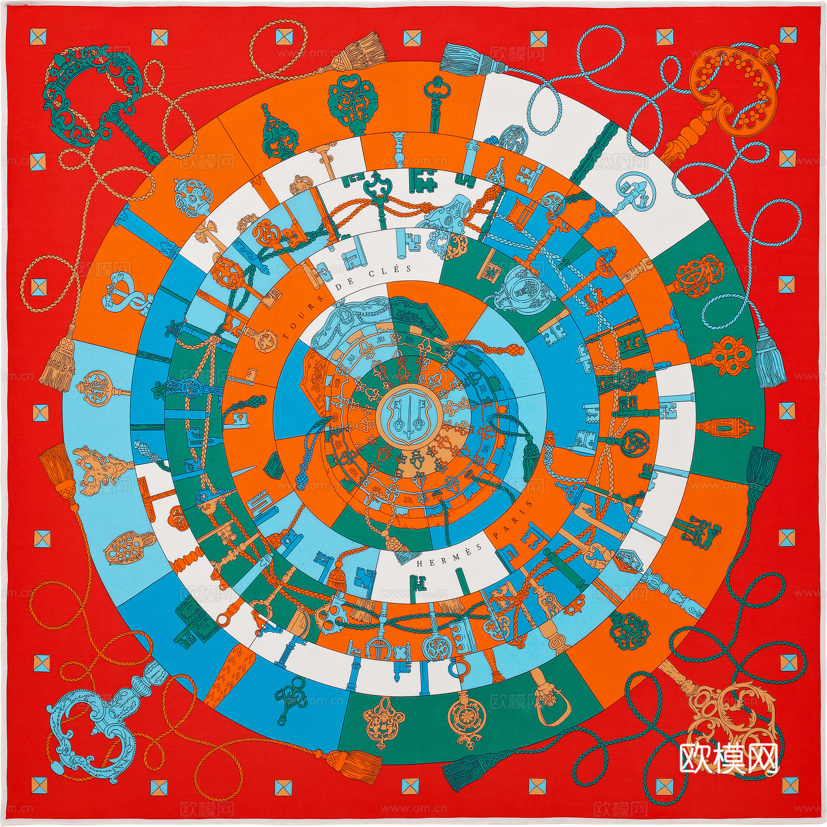 国外高端丝巾面料印花图案879