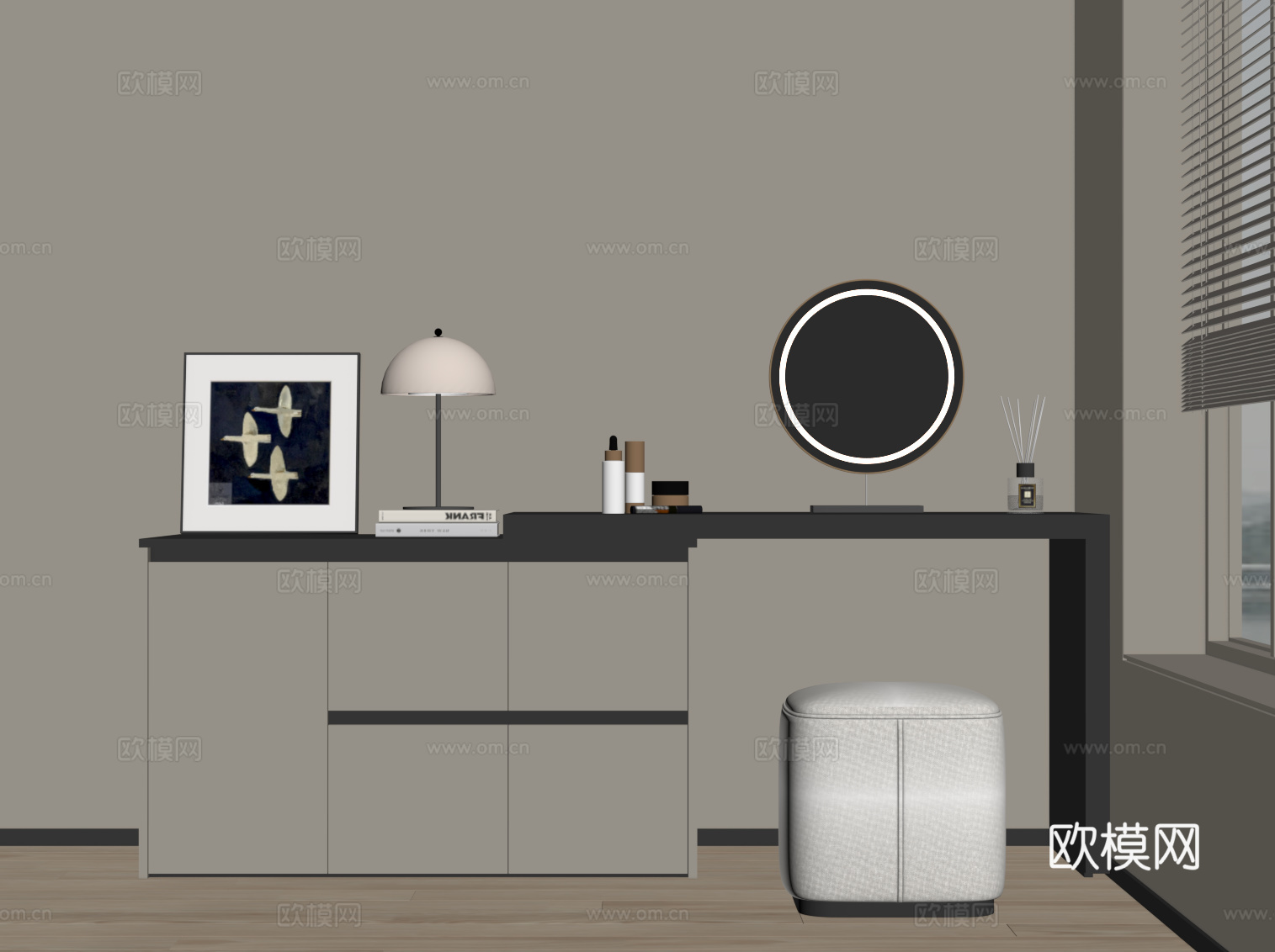 现代梳妆台su模型