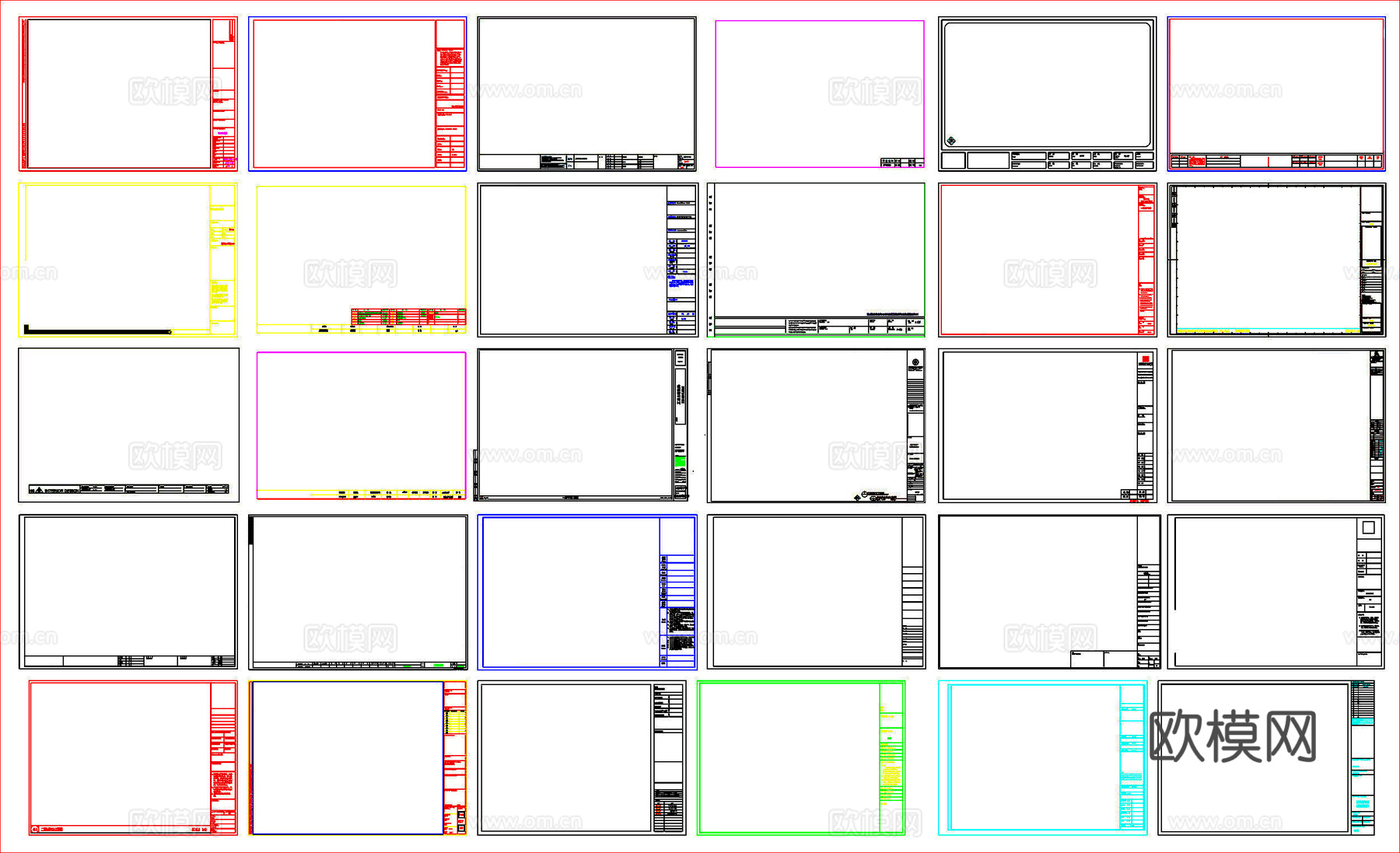 封面图框CAD素材图库cad施工图