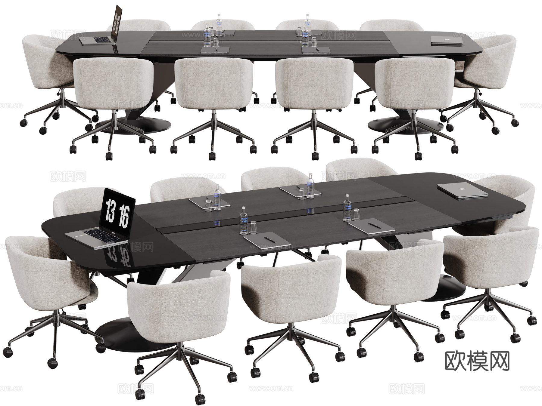 现代会议桌椅 洽谈桌椅 办公桌椅3d模型下载