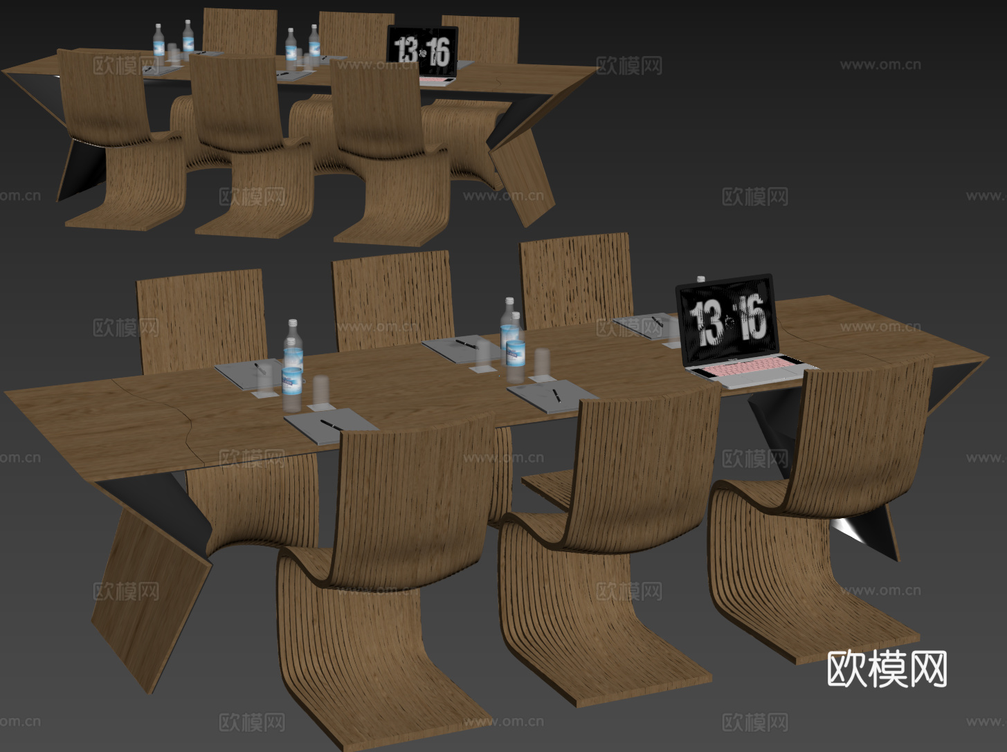 现代会议桌椅 洽谈桌椅 办公桌椅su模型