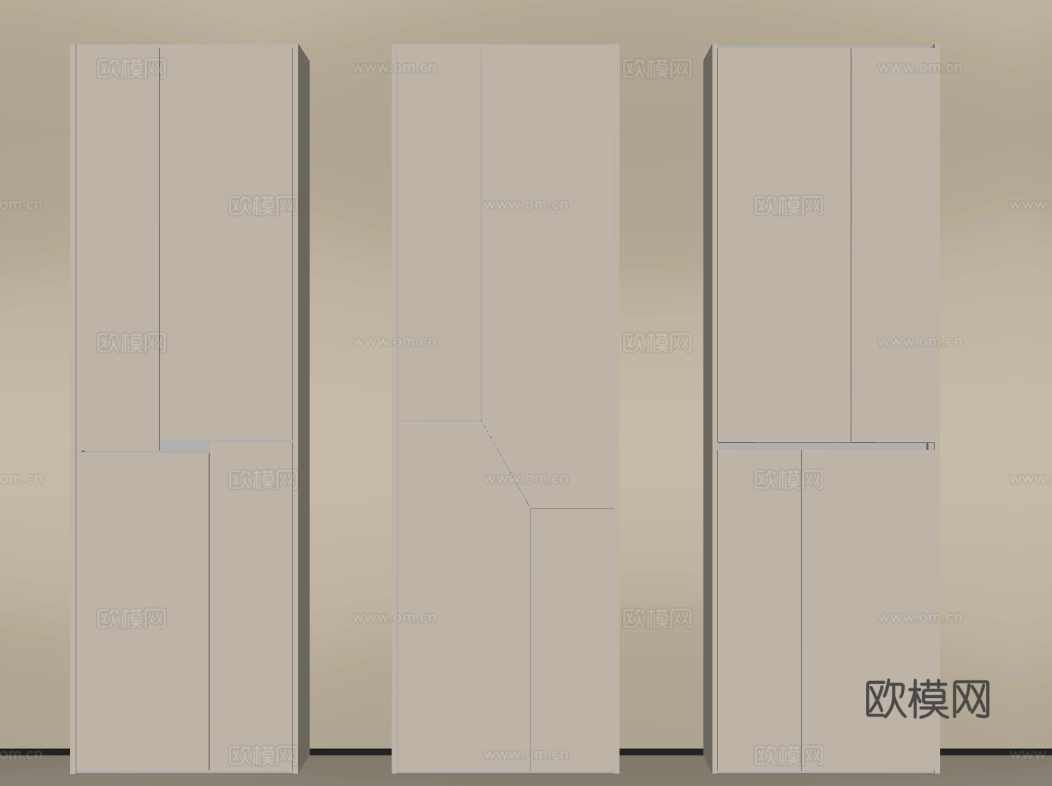 现代储物柜su模型