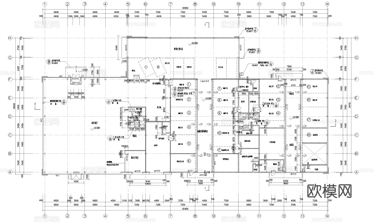 东风汽车4S专卖店 最新全套施工图设计cad施工图