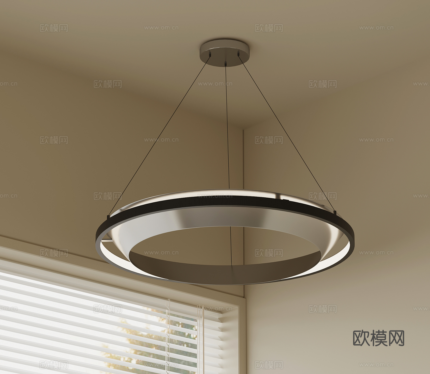 现代意式吊灯 金属吊灯su模型