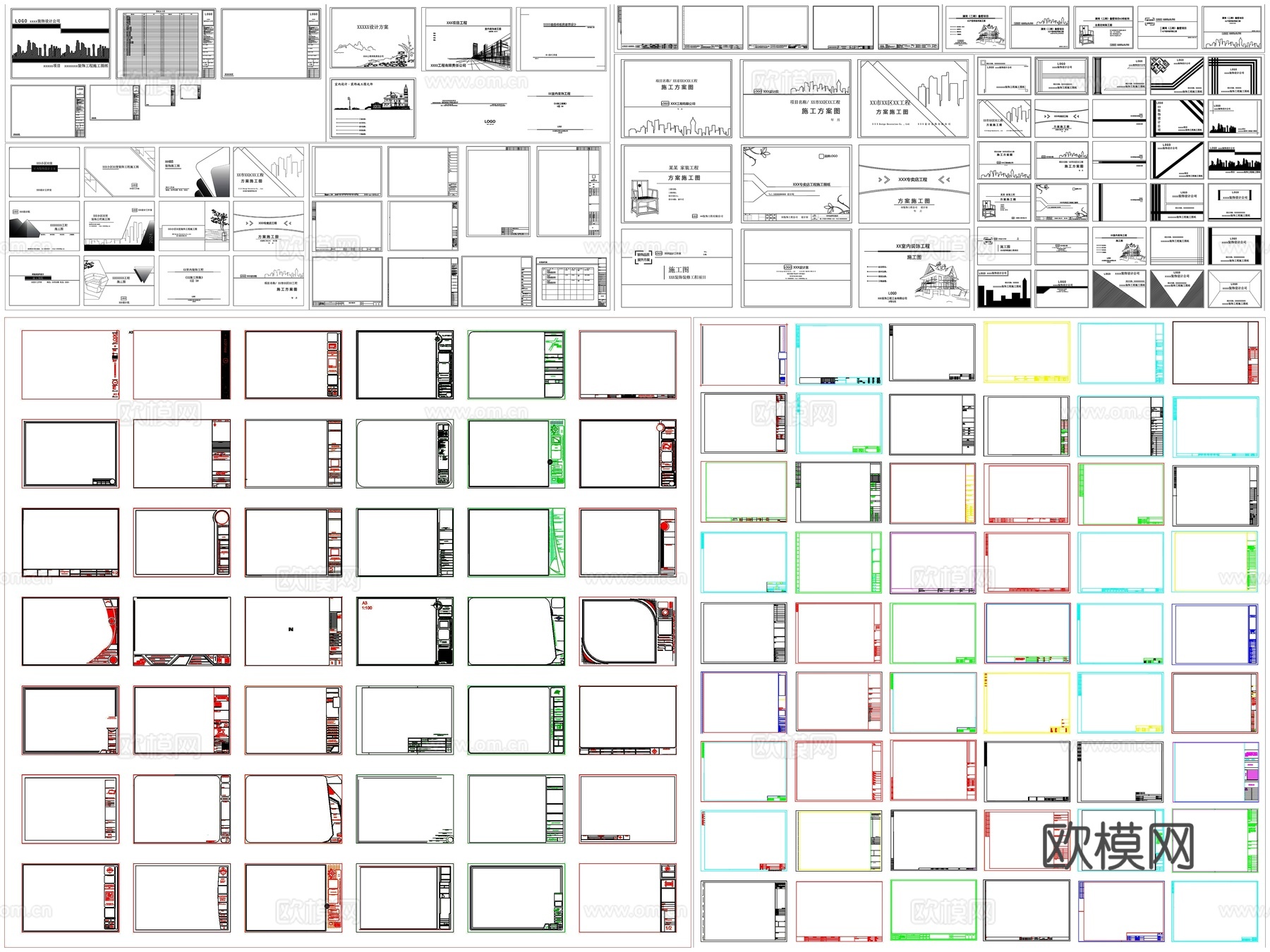 封面图框CAD素材图库cad施工图