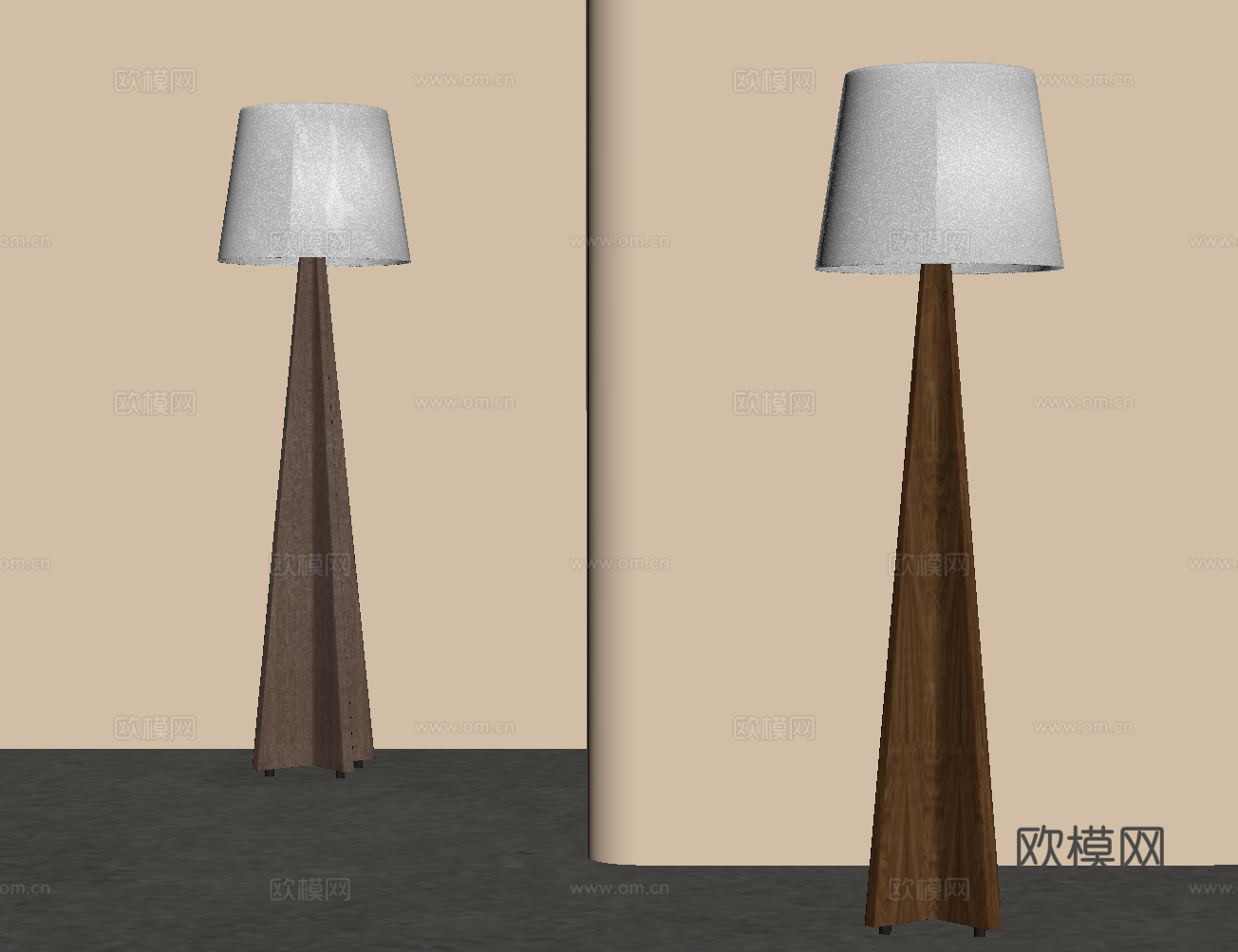 现代中古风落地灯su模型