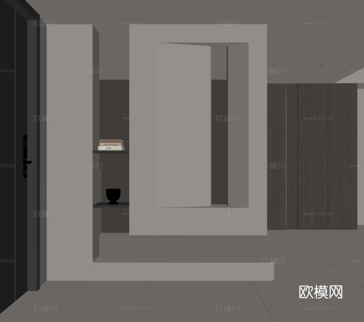 现代玄关 玄关柜su模型