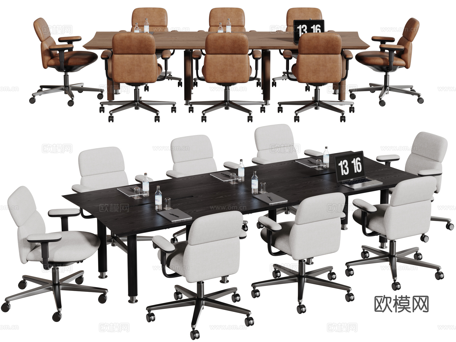 现代会议桌椅 洽谈桌椅 办公桌椅su模型